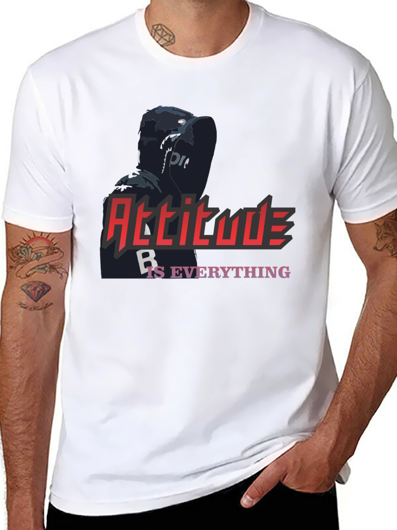Attitude Is Everything Graphic Tee - Stylish Black T-Shirt - 8
