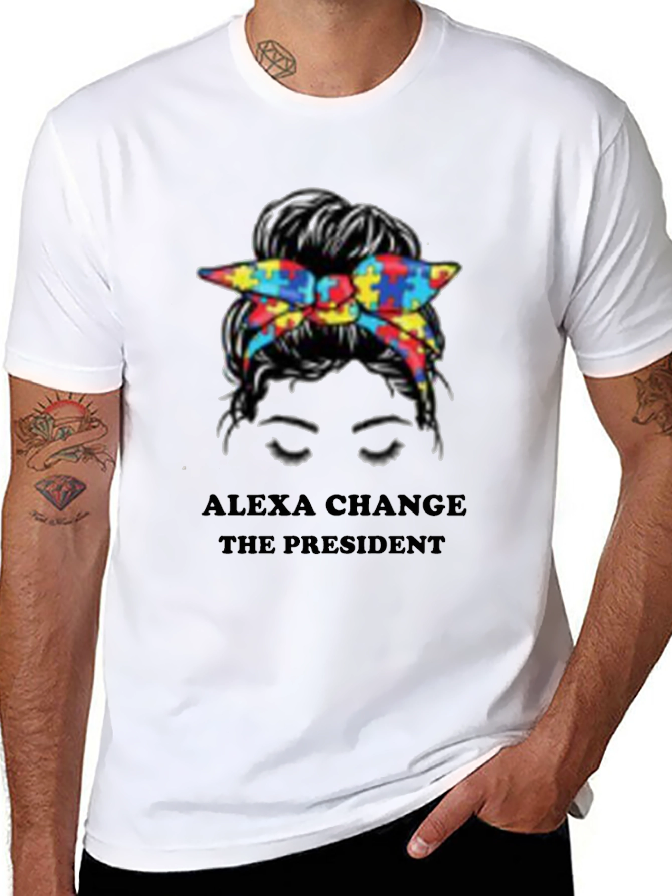 Black Alexa Change The President Tee view 8