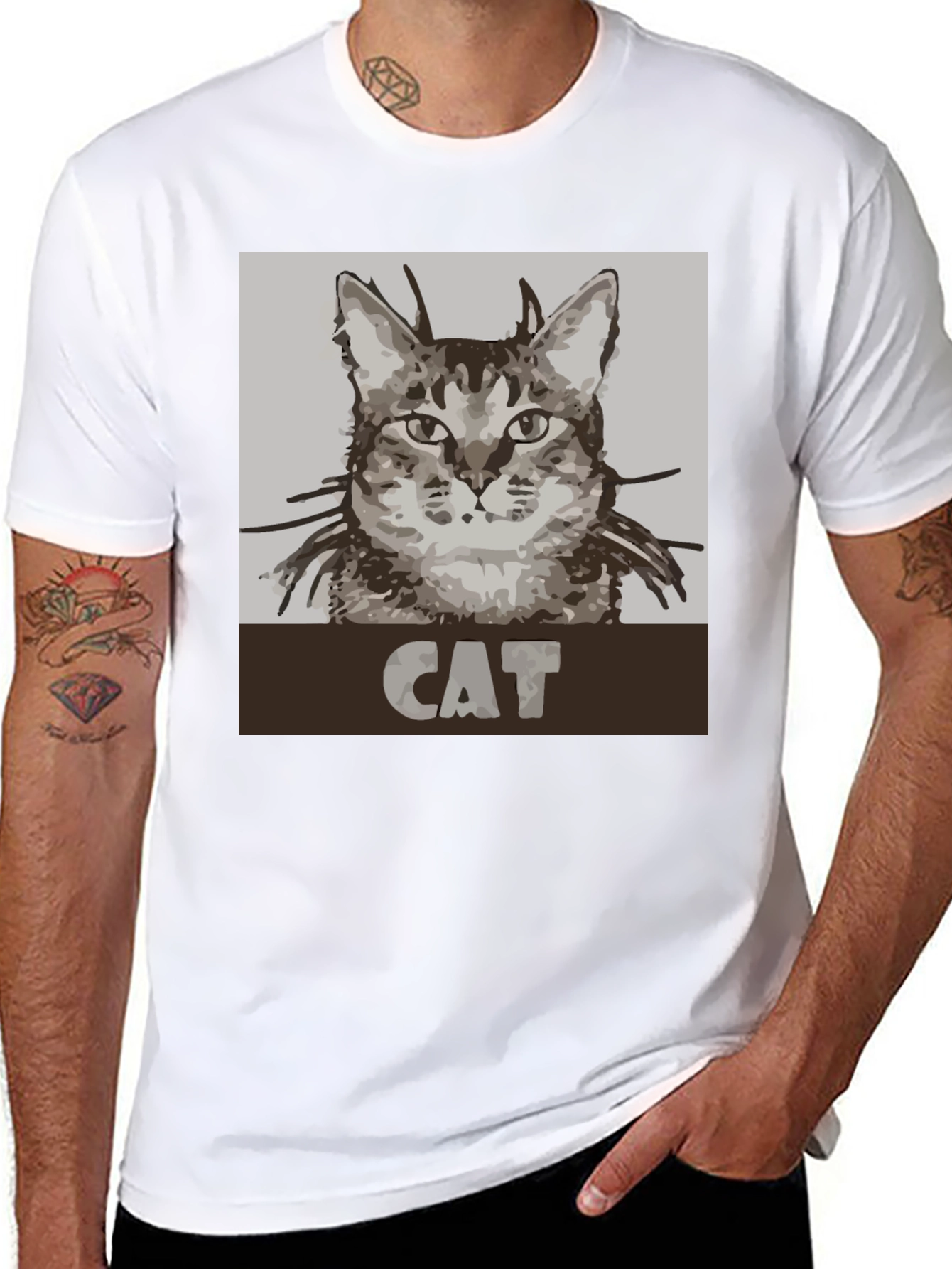 Black Cat Graphic Tee - Unisex Black T-Shirt view 8