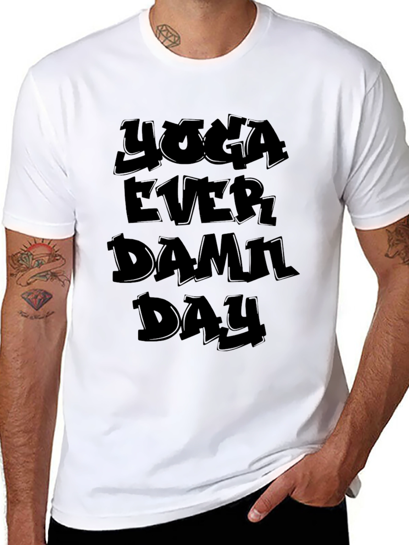 Black Yoga Every Damn Day - Black Graphic Tee view 8