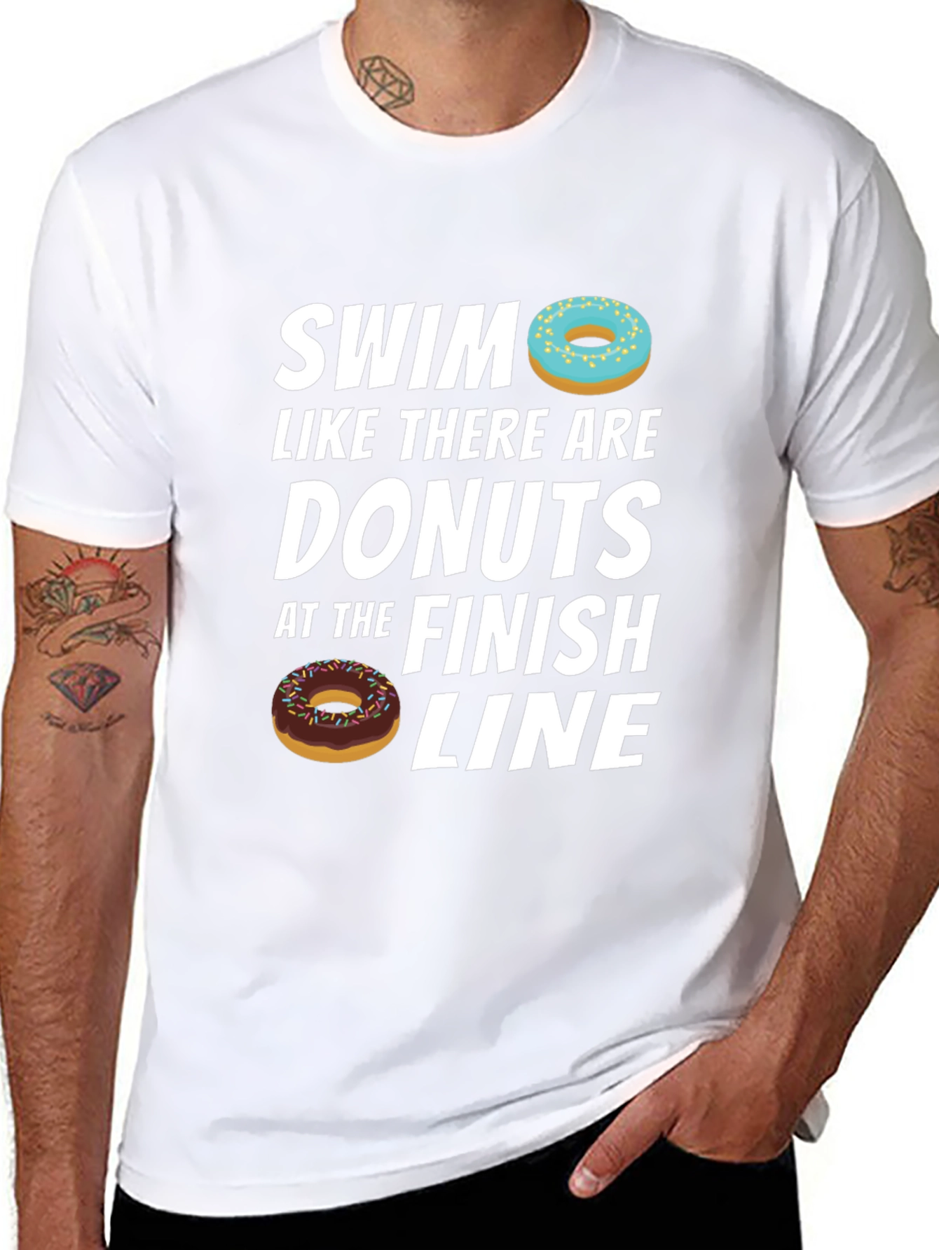 Black Swim for Donuts T-Shirt view 8