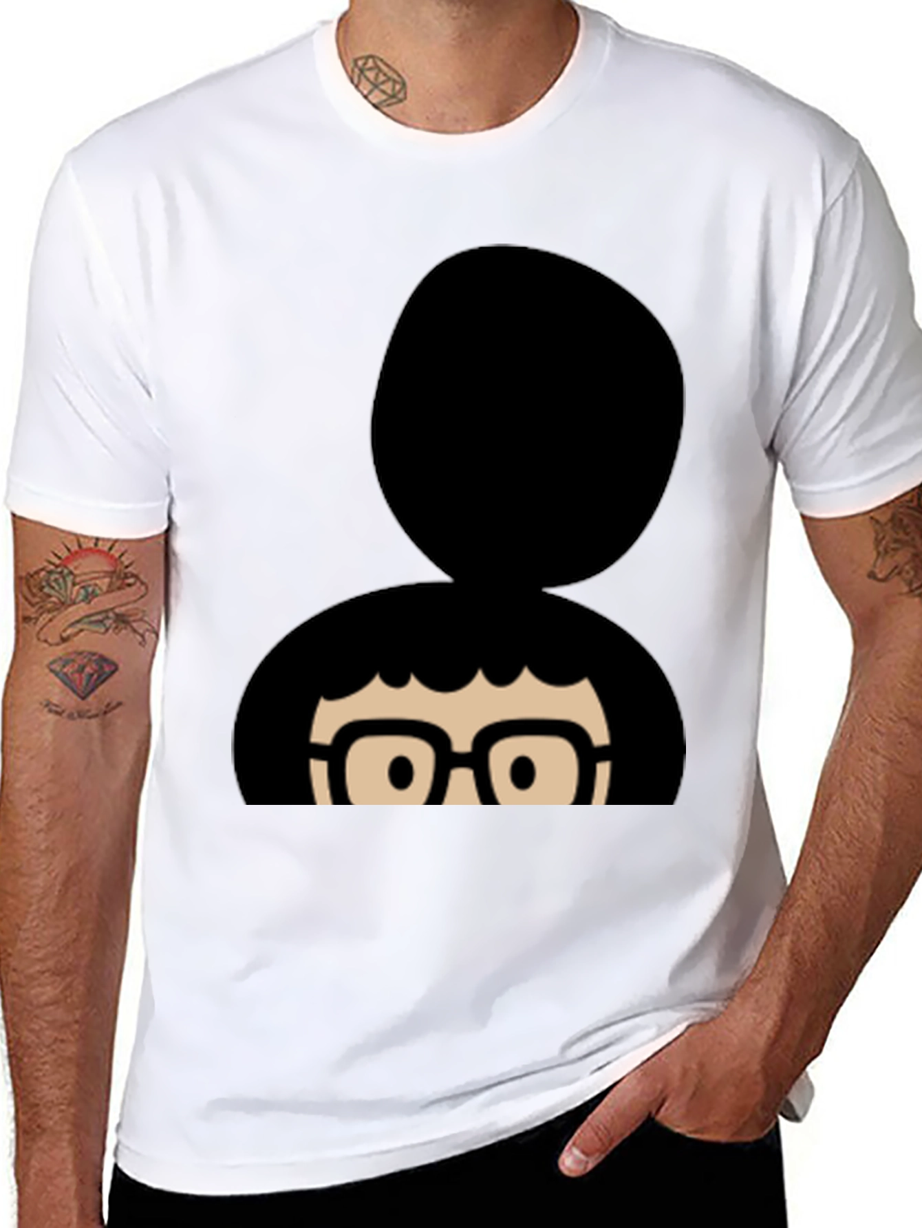 Black Tina Belcher Inspired Graphic T-Shirt - Black view 8