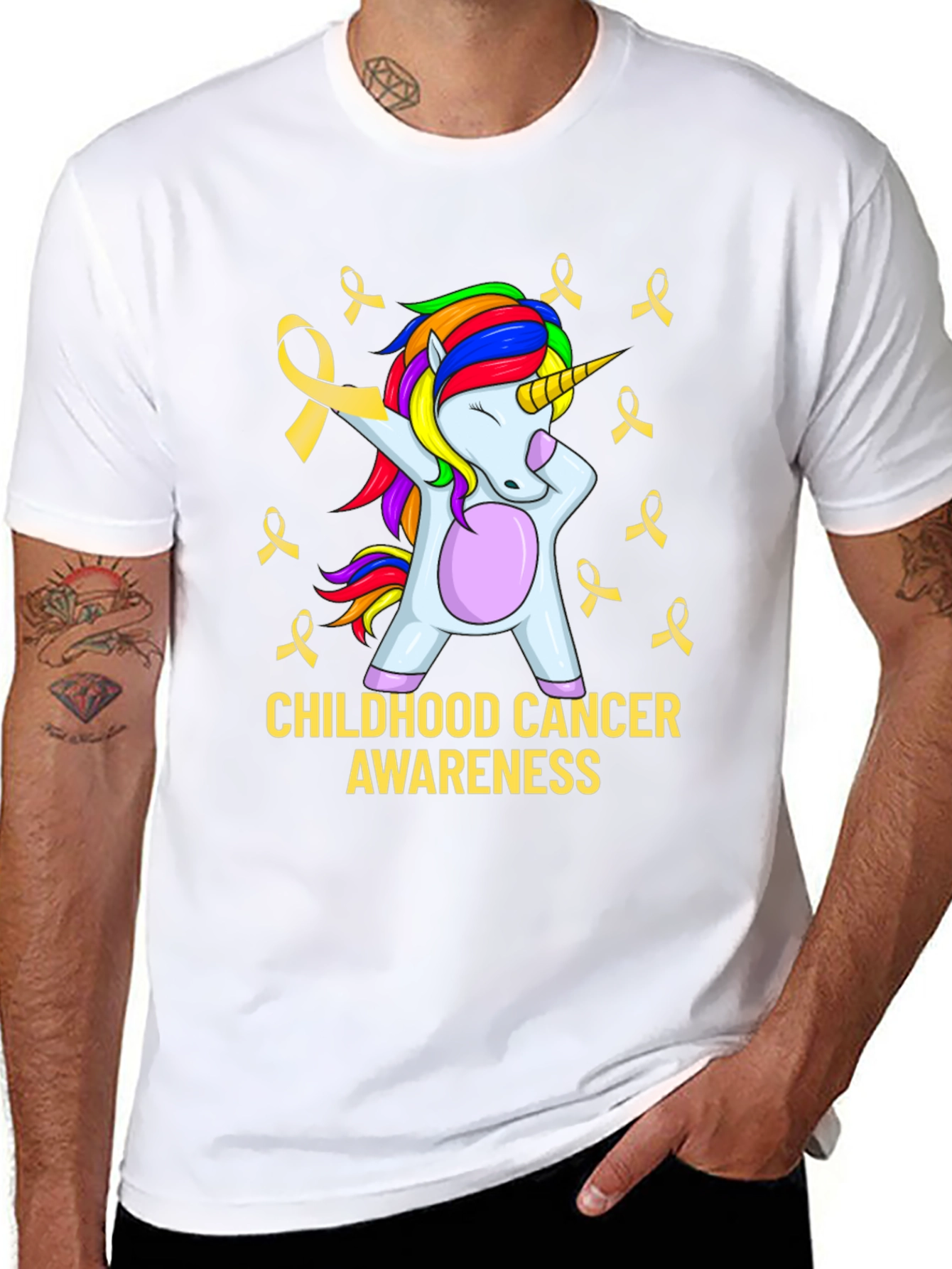 Childhood Cancer Awareness Unicorn T-Shirt - 8