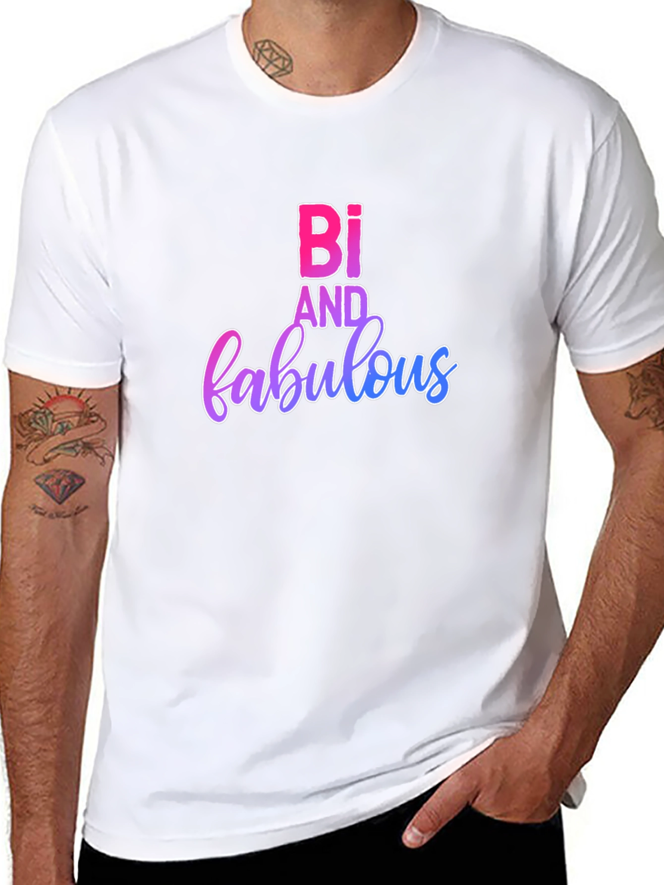 Black Bi and Fabulous Pride T-Shirt view 8