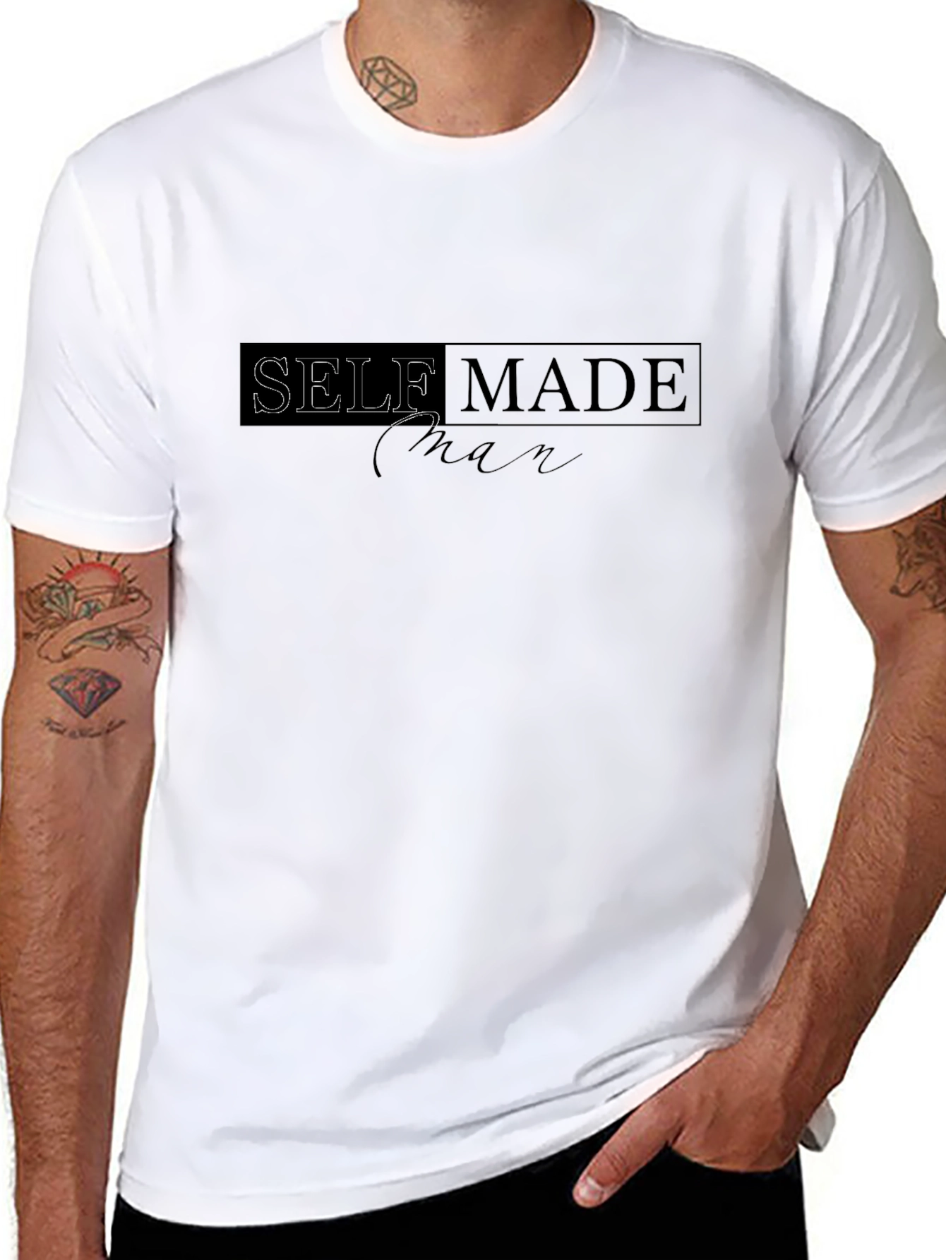Black Self Made Man Black Graphic T-Shirt view 8