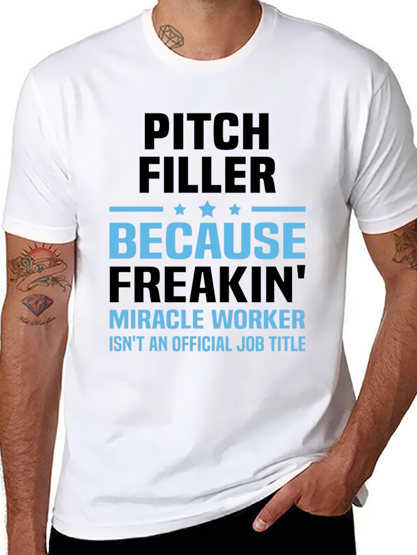 Black Pitch Filler Miracle Worker T-Shirt view 8