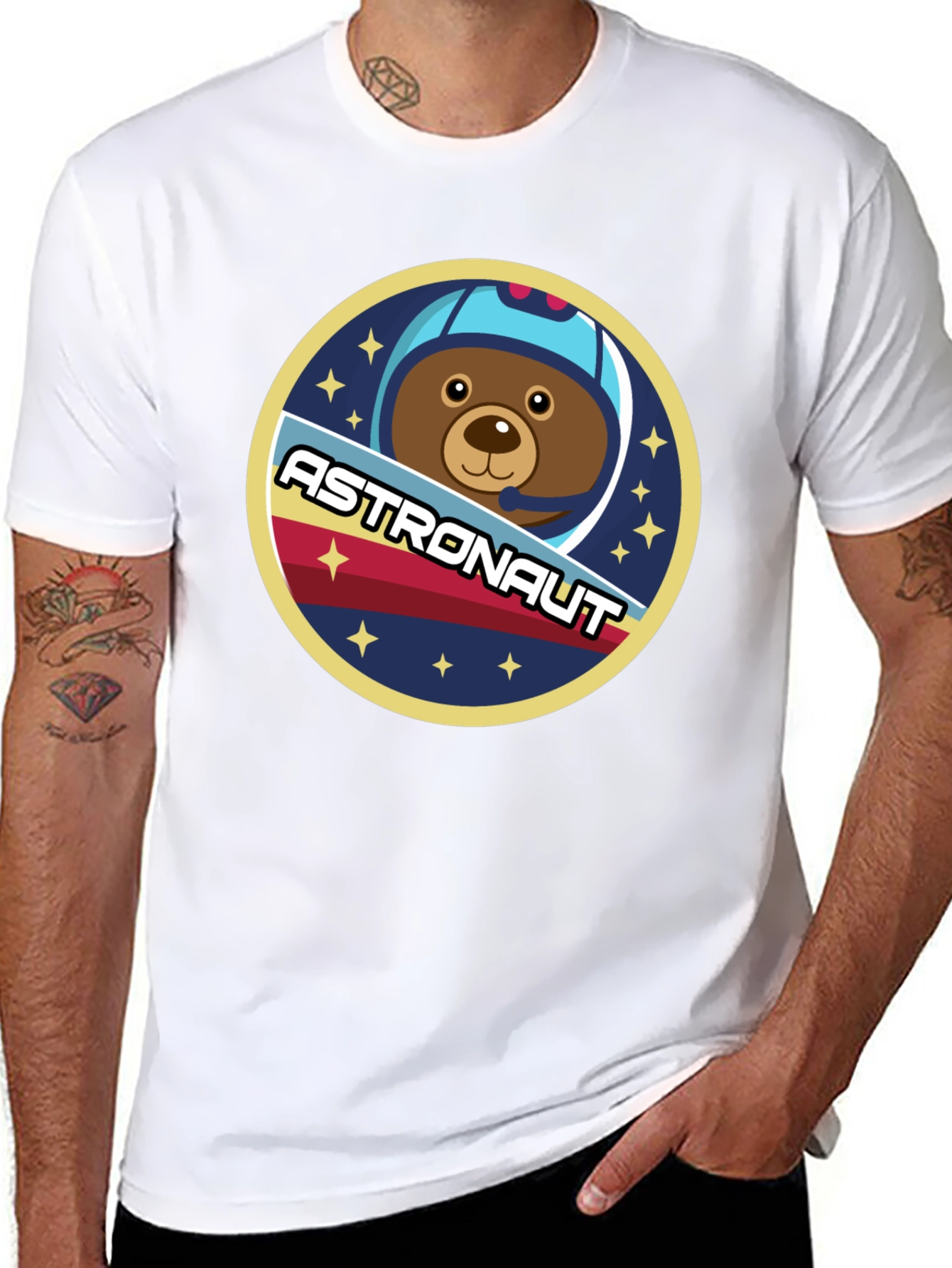 Black Astronaut Bear T-Shirt - Space Adventure view 8