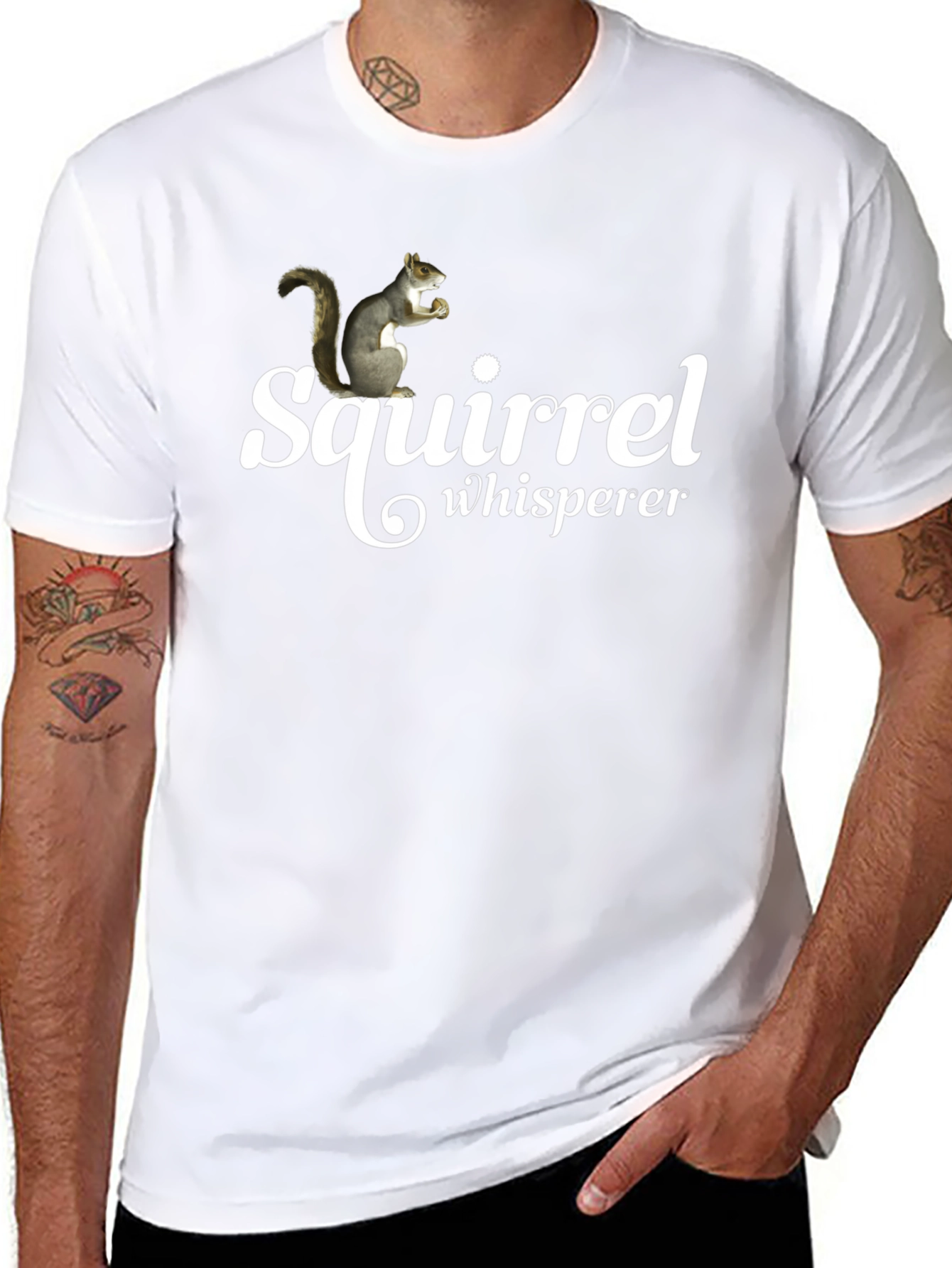 Black Squirrel Whisperer Graphic T-Shirt - Black view 8