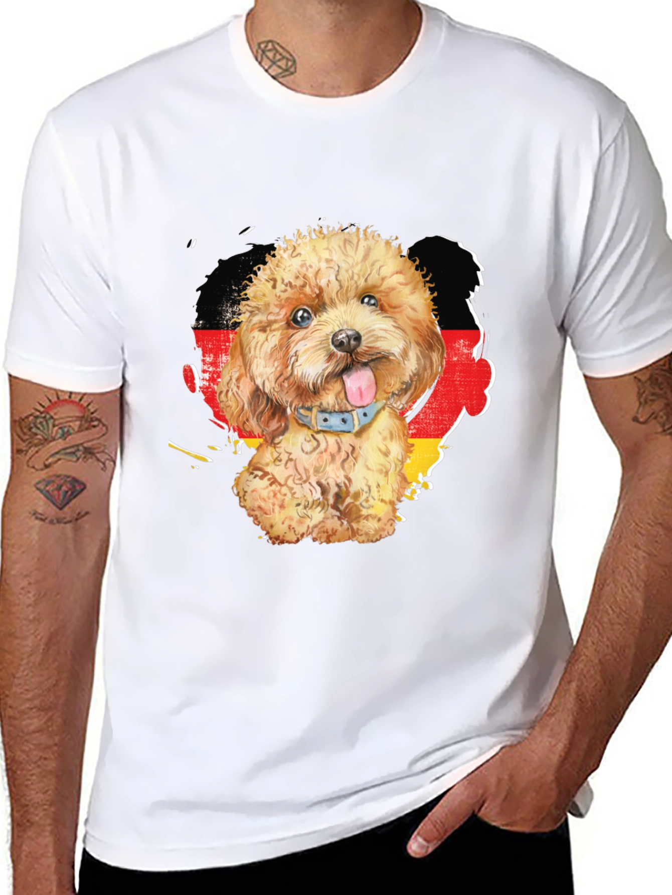 Dog Lover T-Shirt with German Flag - 8