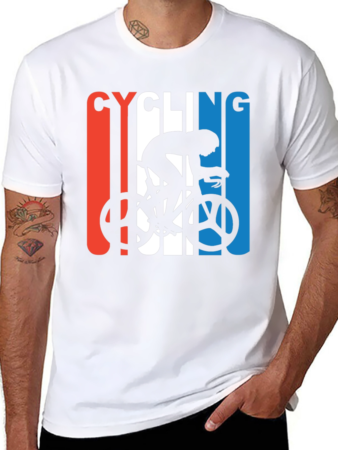 Black Cycling Silhouette Graphic T-Shirt view 8