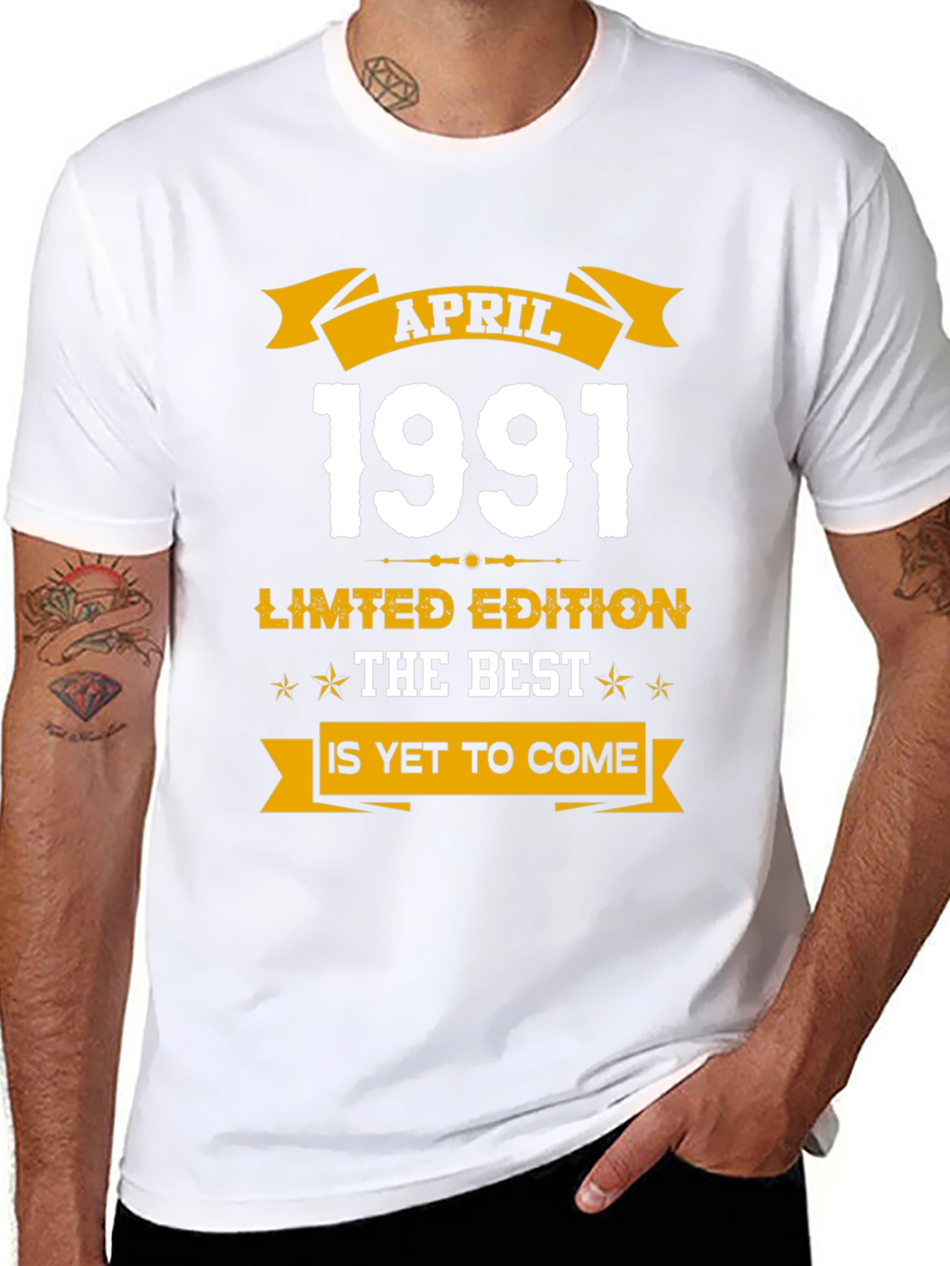 Black April 1991 Limited Edition Birthday T-Shirt view 8