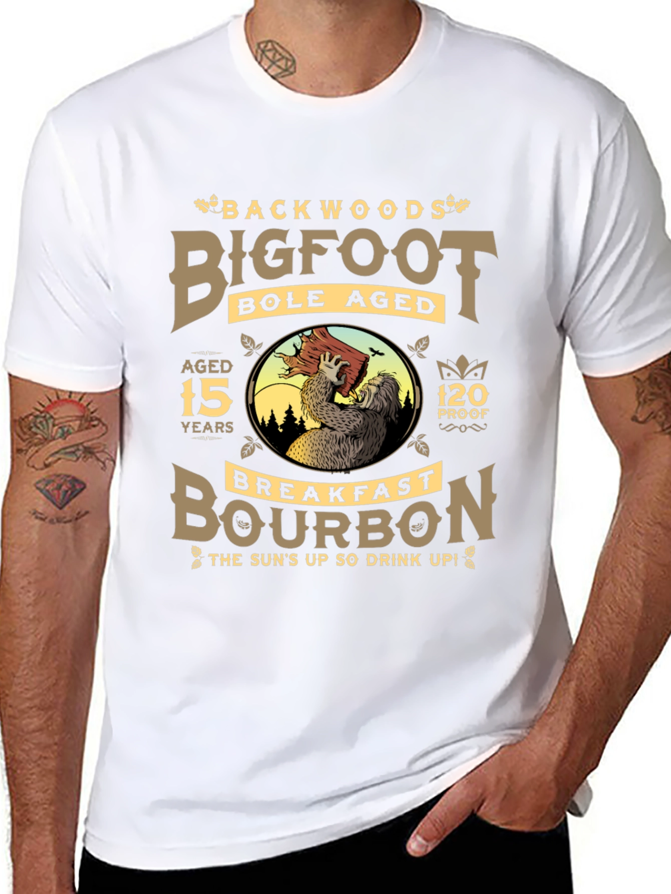 Black Backwoods Bigfoot Bourbon Black T-Shirt view 8