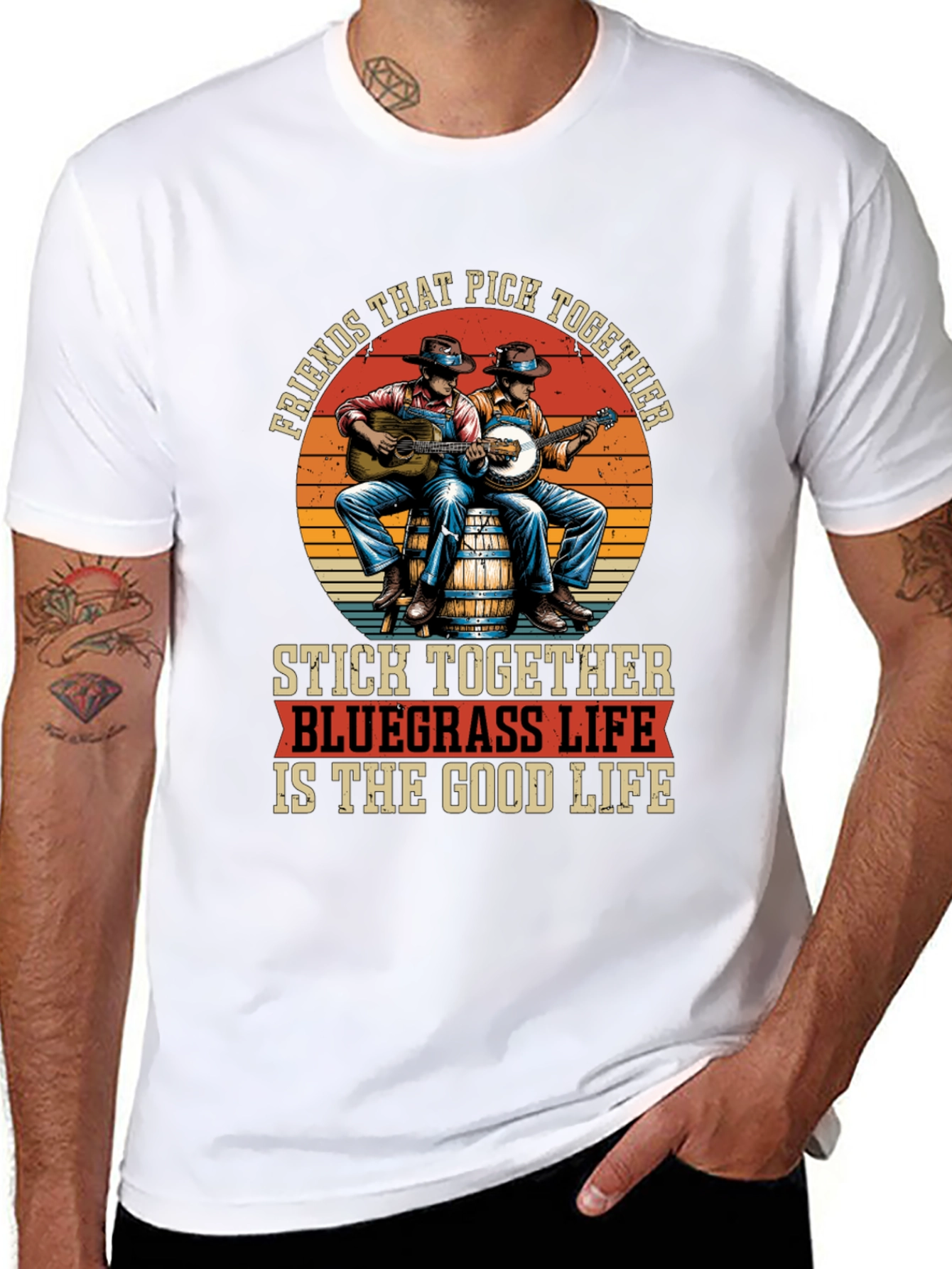 Black Bluegrass Life T-Shirt - Friends That Pick Together view 8