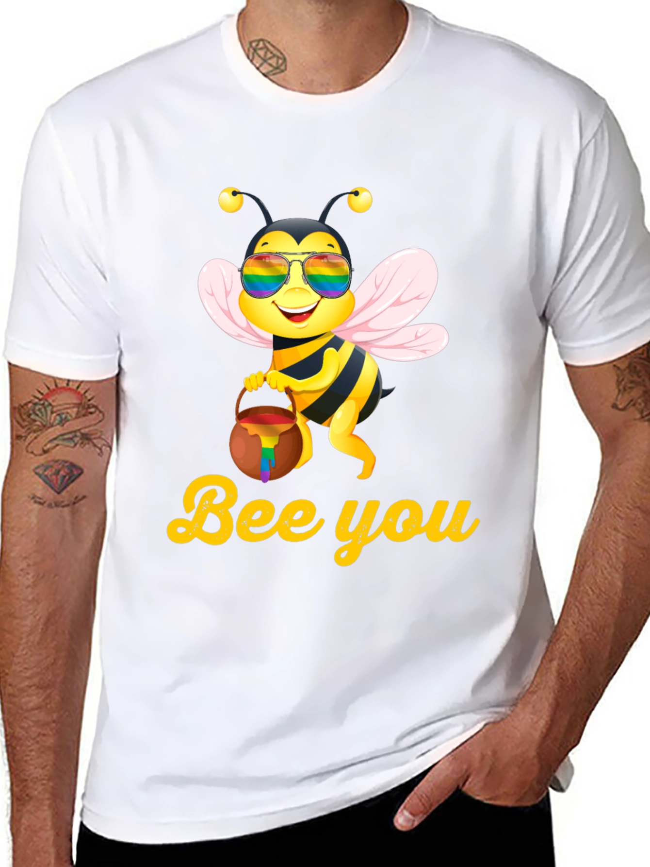 Black Bee You Pride T-Shirt - LGBTQ+ Support view 8