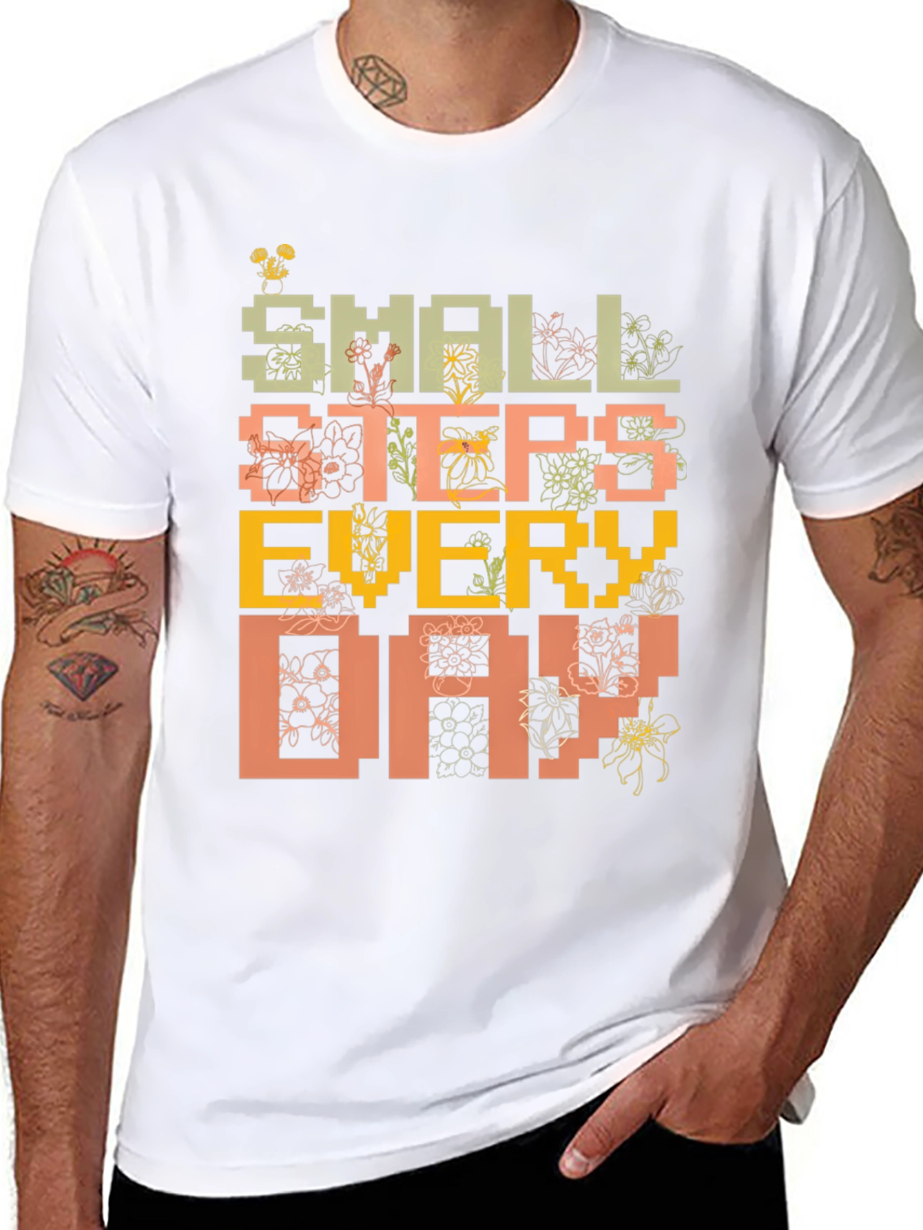 Black Small Steps Everyday Graphic Tee - Black view 8