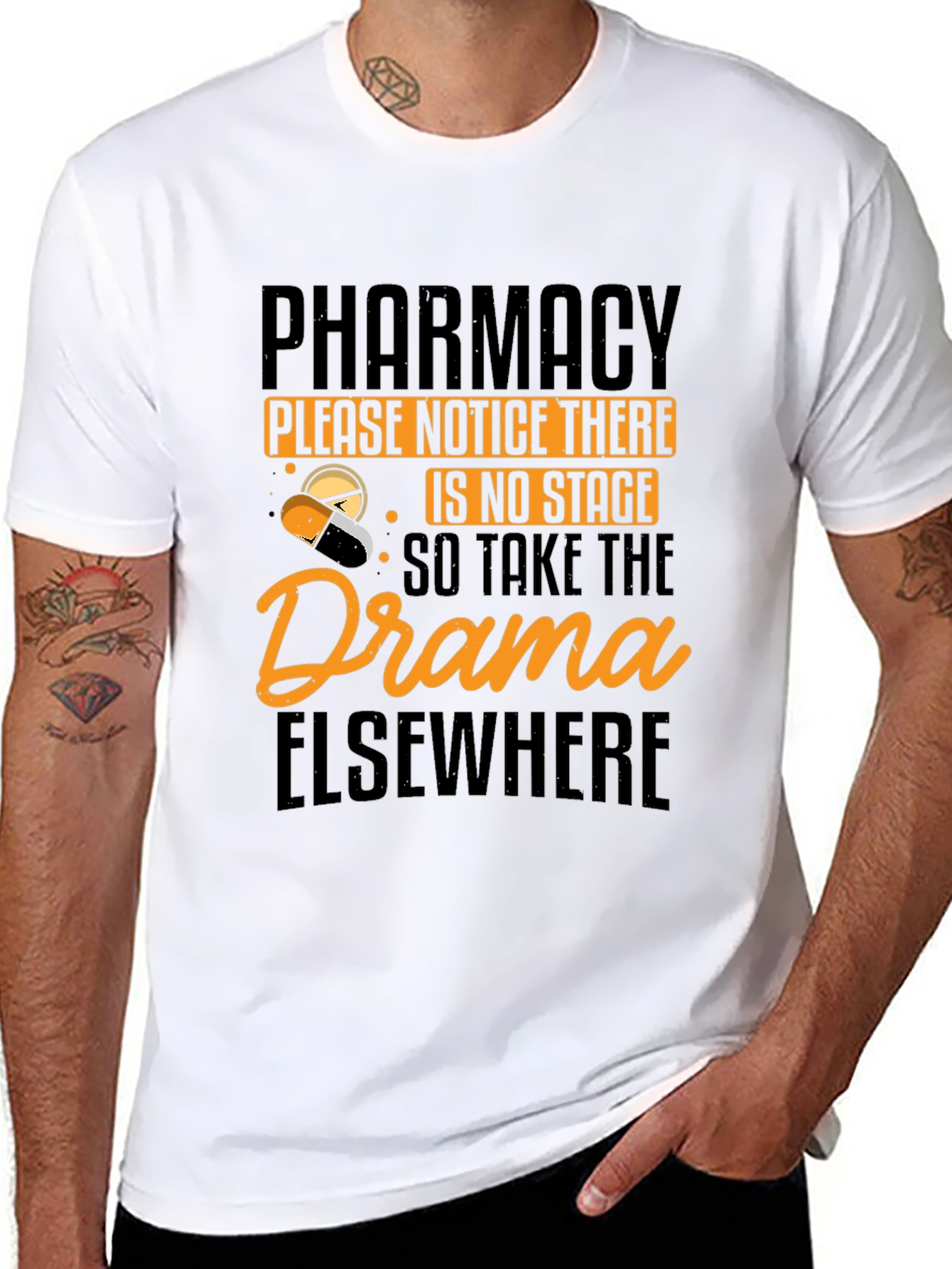 Black Pharmacy No Drama T-Shirt view 8