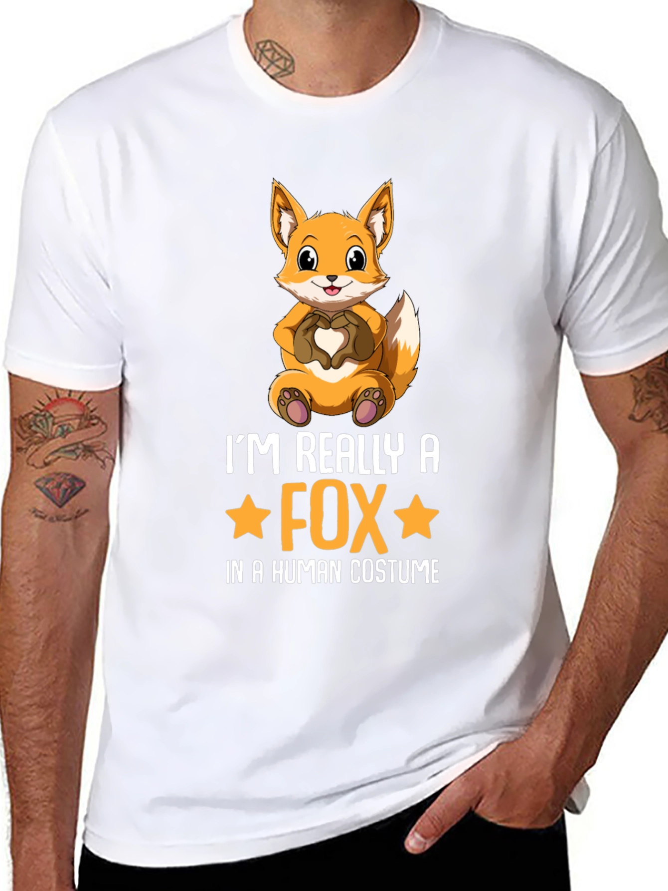 Black I'm Really a Fox T-Shirt view 8