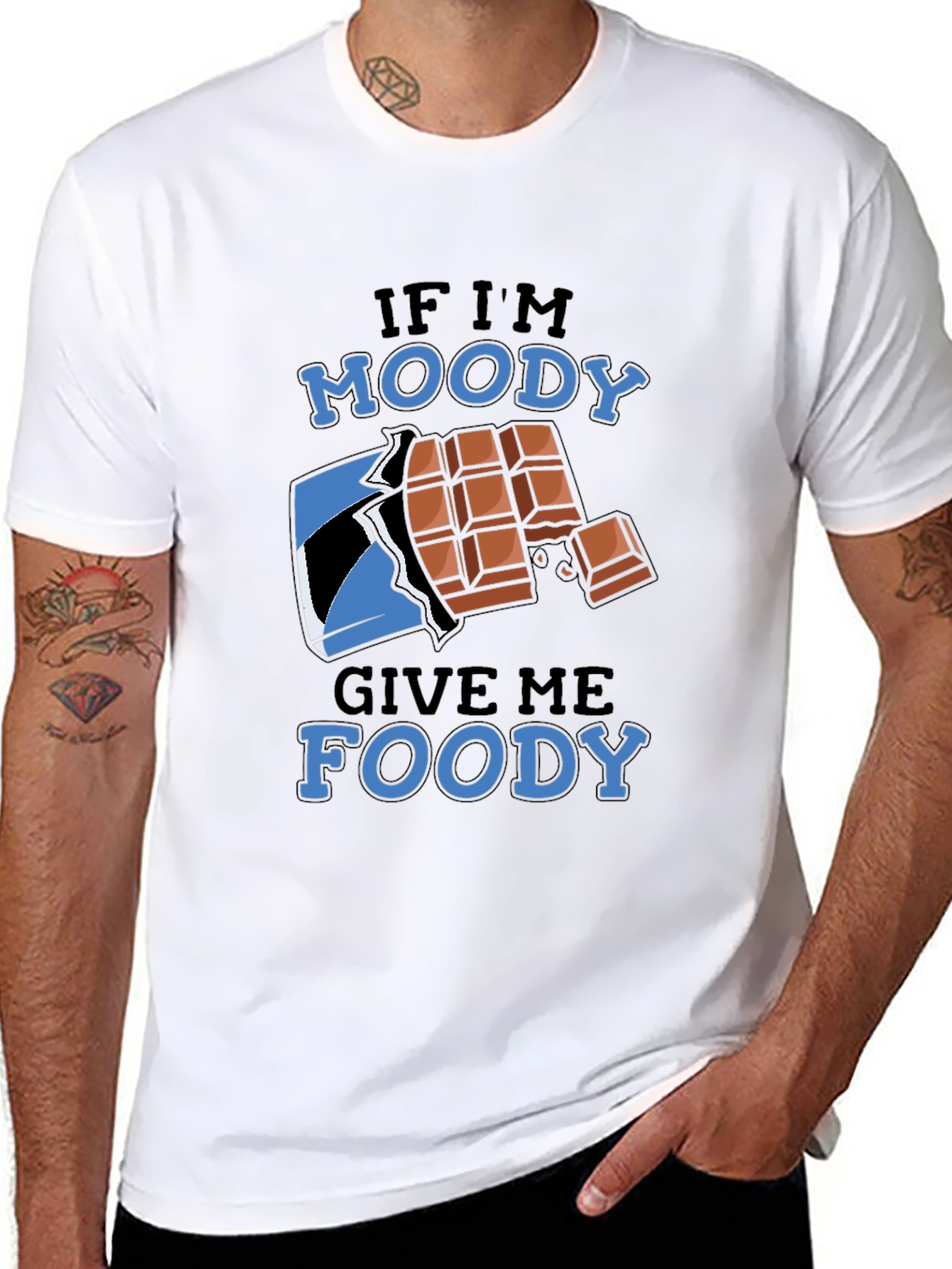 Black Moody Foody Chocolate Lover T-Shirt view 8