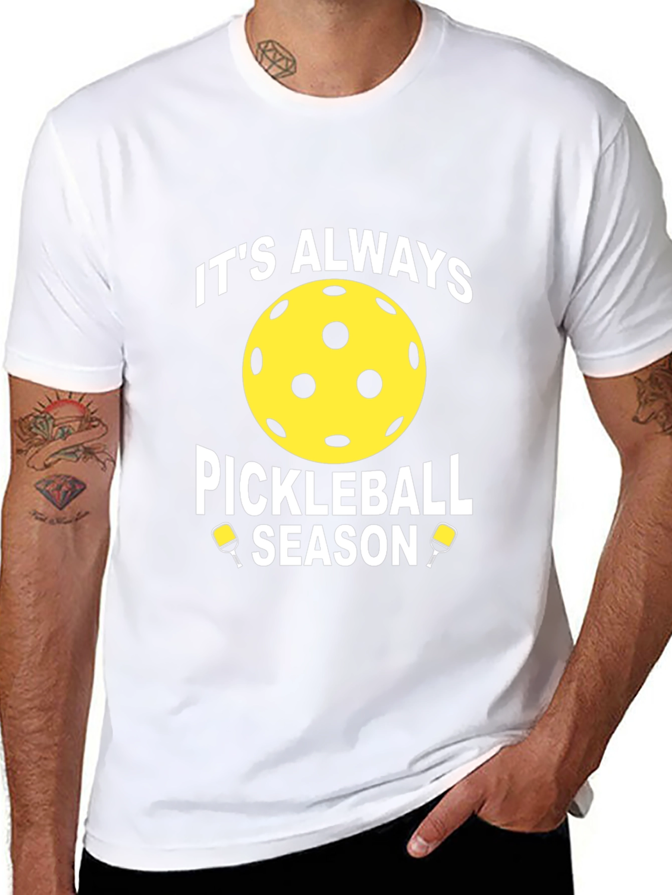 Black It's Always Pickleball Season T-Shirt view 8