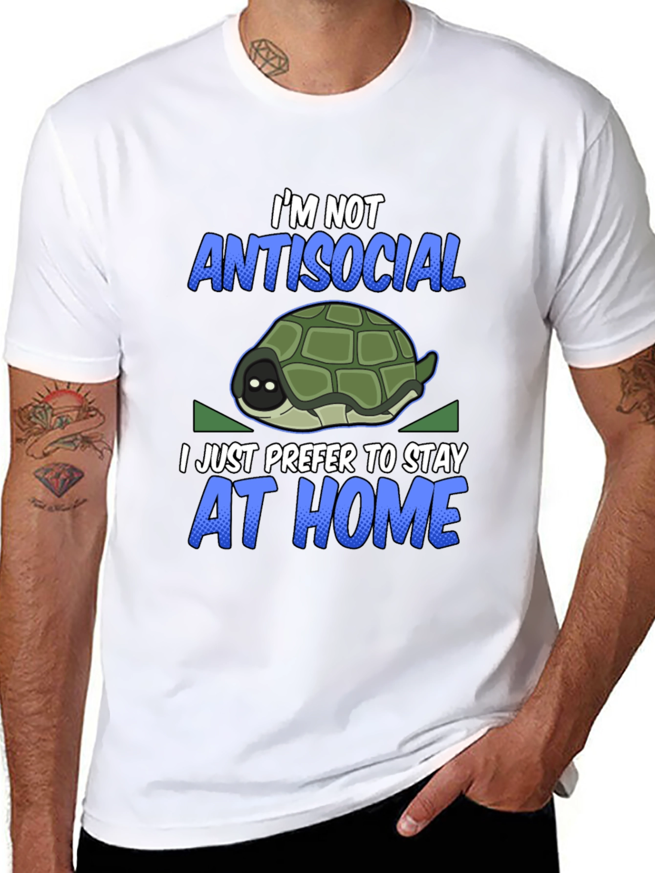 Black Introvert Turtle Graphic T-Shirt view 8
