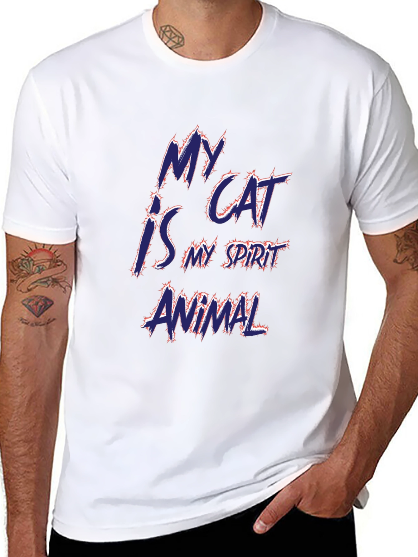 Black My Cat is My Spirit Animal Graphic Tee view 8