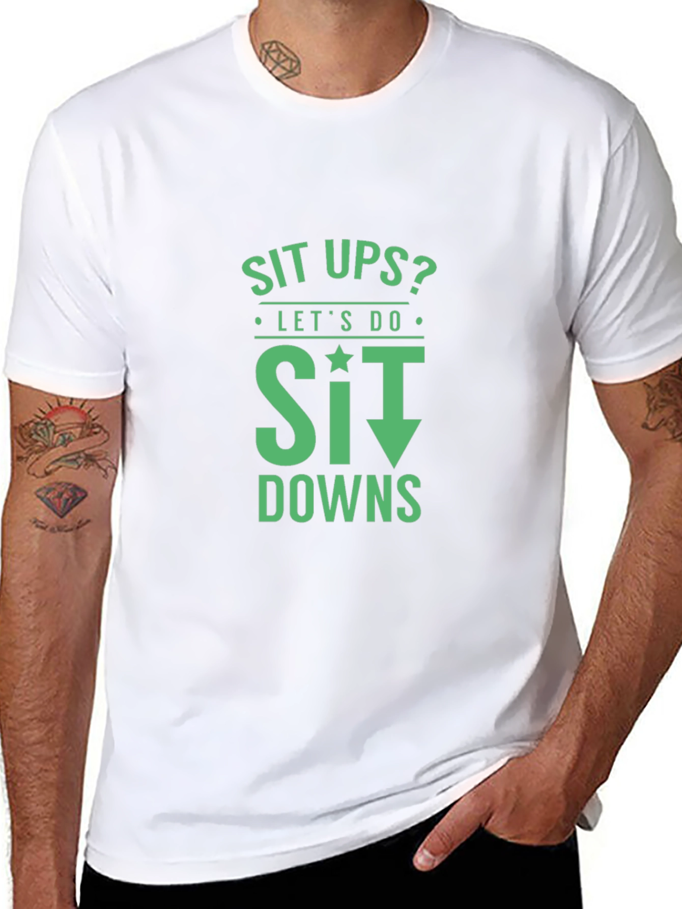 Sit Down T-Shirt Funny Workout Tee - 8
