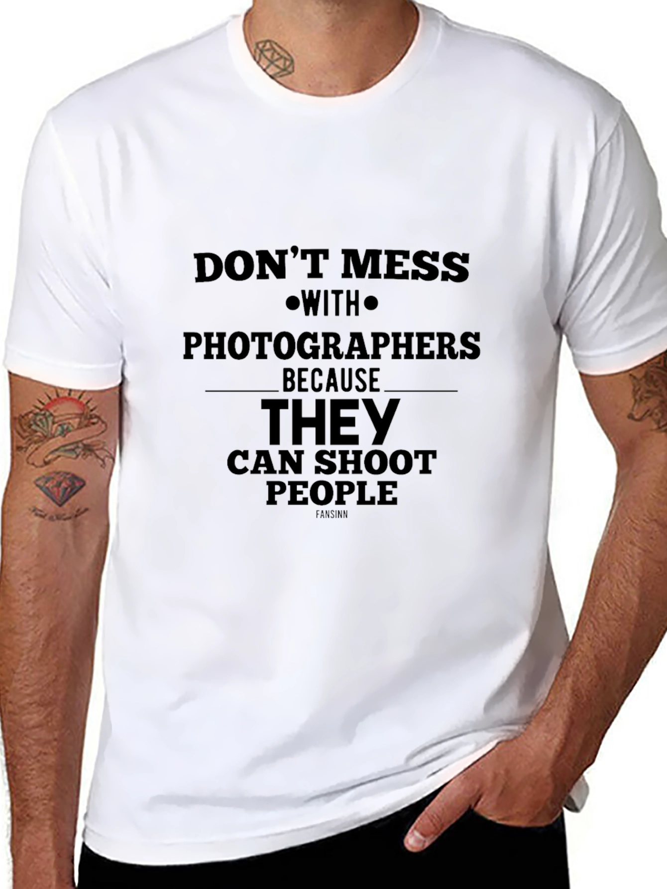 Black Photographer's T-Shirt - "Don't Mess With Us" view 8