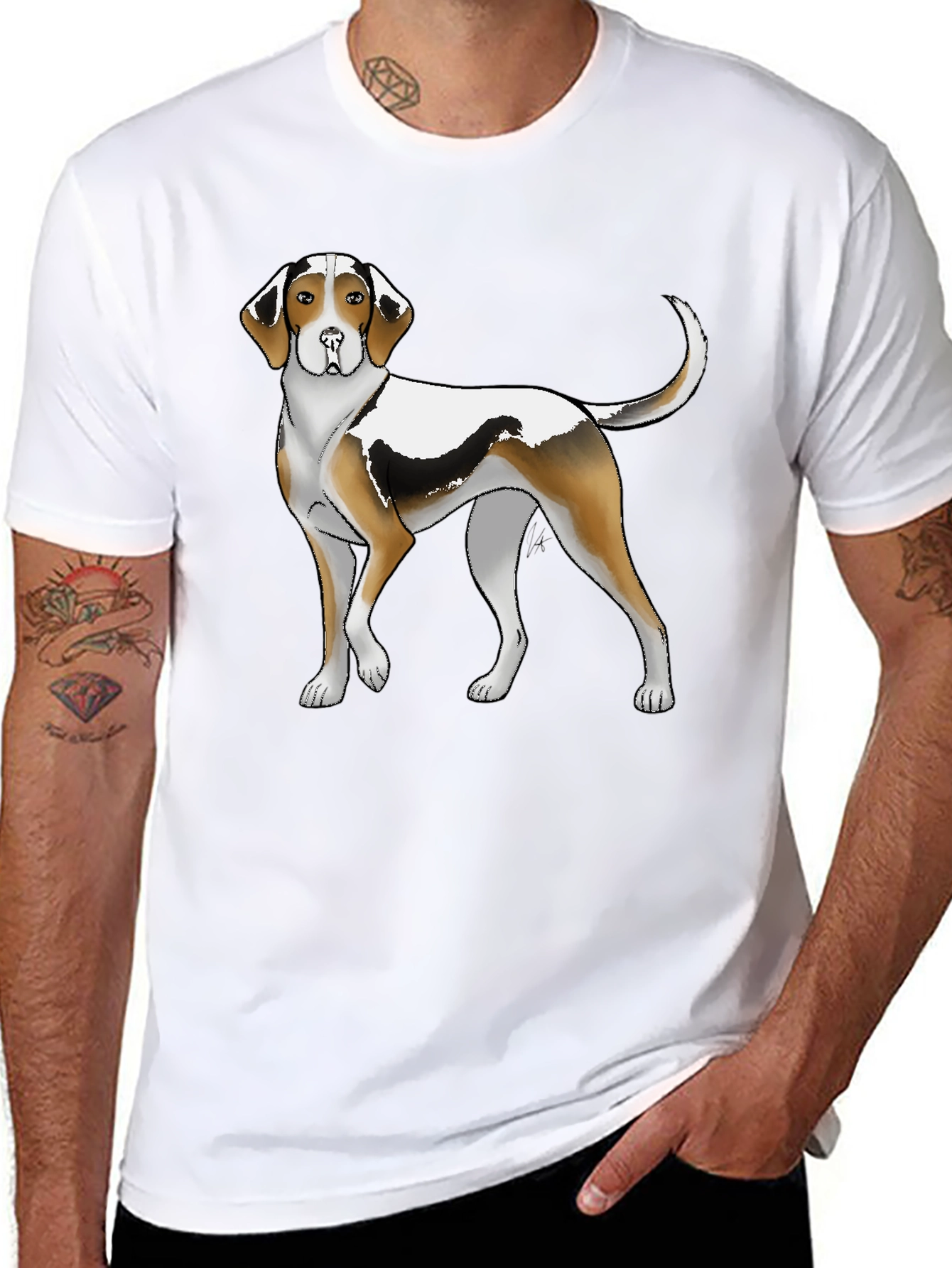 Black Hound Dog Graphic Tee - Men's Black T-Shirt view 8