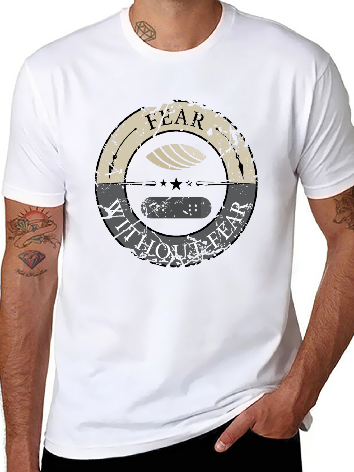 Black Fear Without Fear Graphic Tee - Premium Cotton view 8