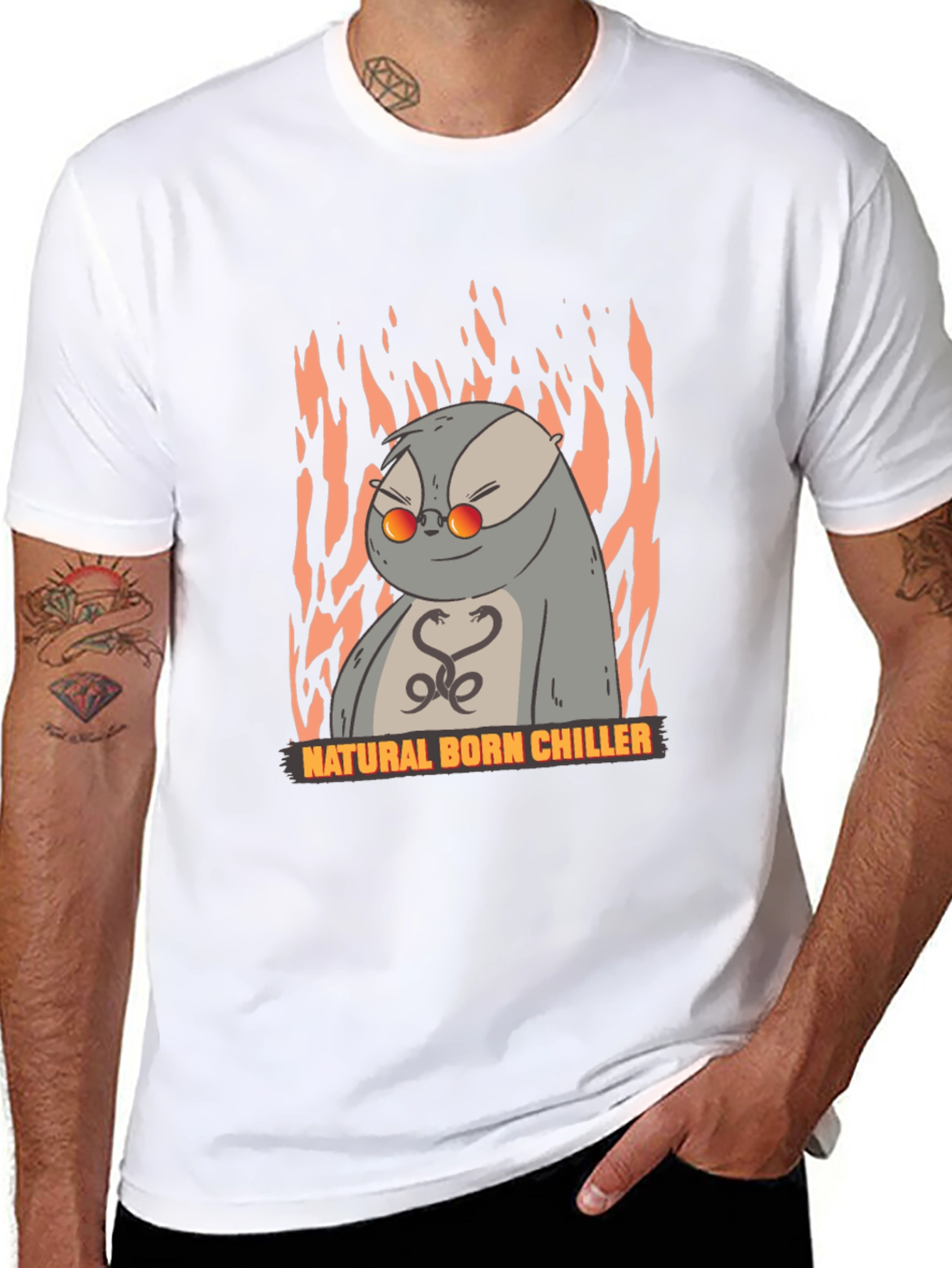 Black Natural Born Chiller Otter Graphic T-Shirt view 8