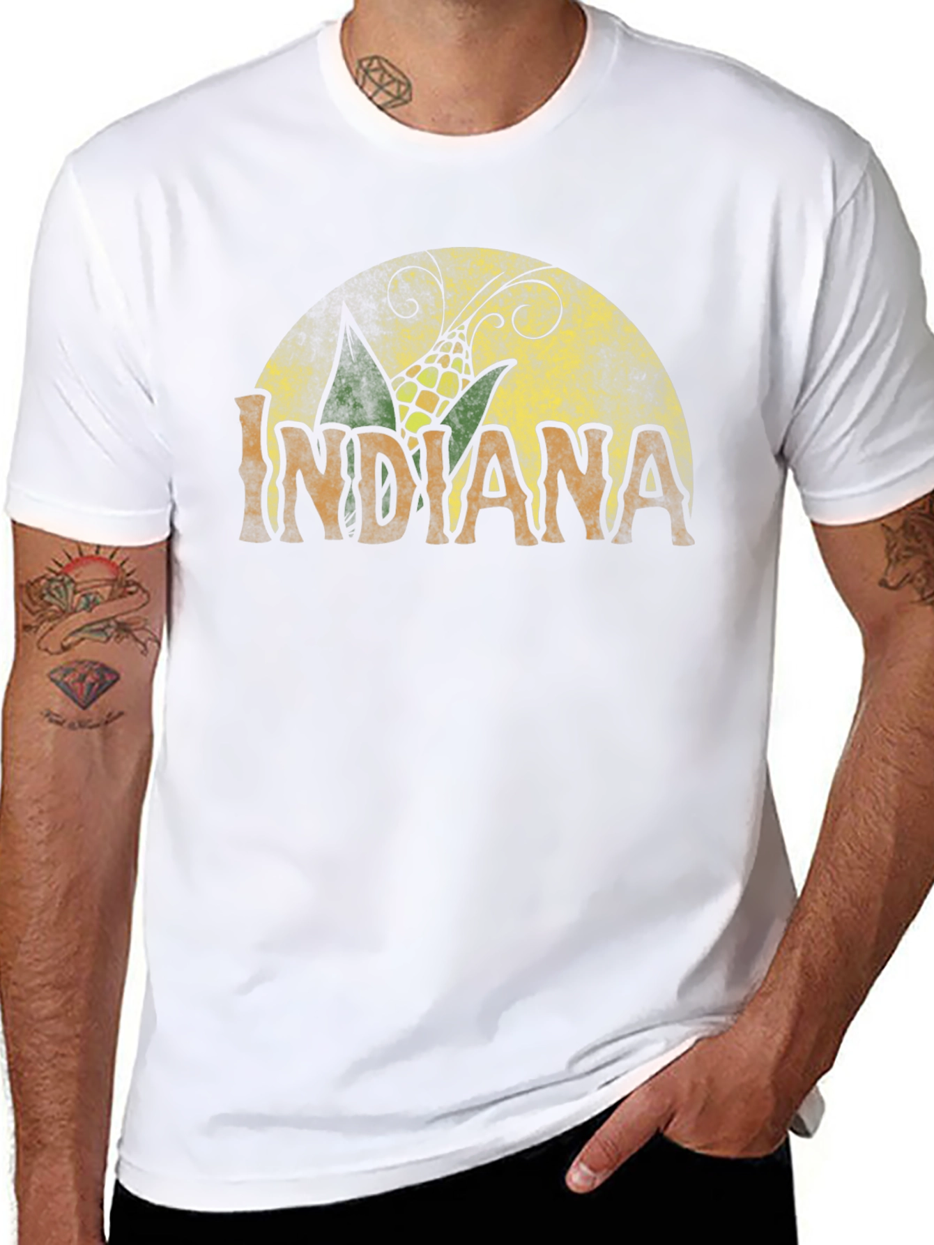 Black Indiana Corn Graphic Tee - Black Cotton T-Shirt view 8