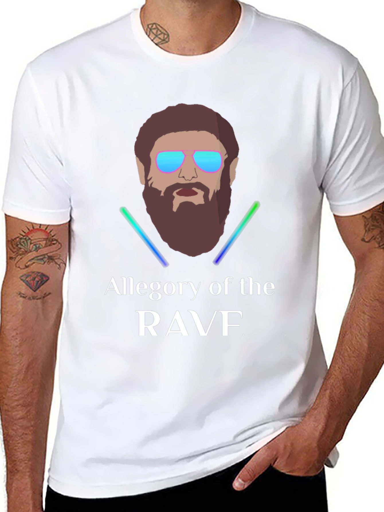 Black Allegory of the RAVF Graphic Tee view 8