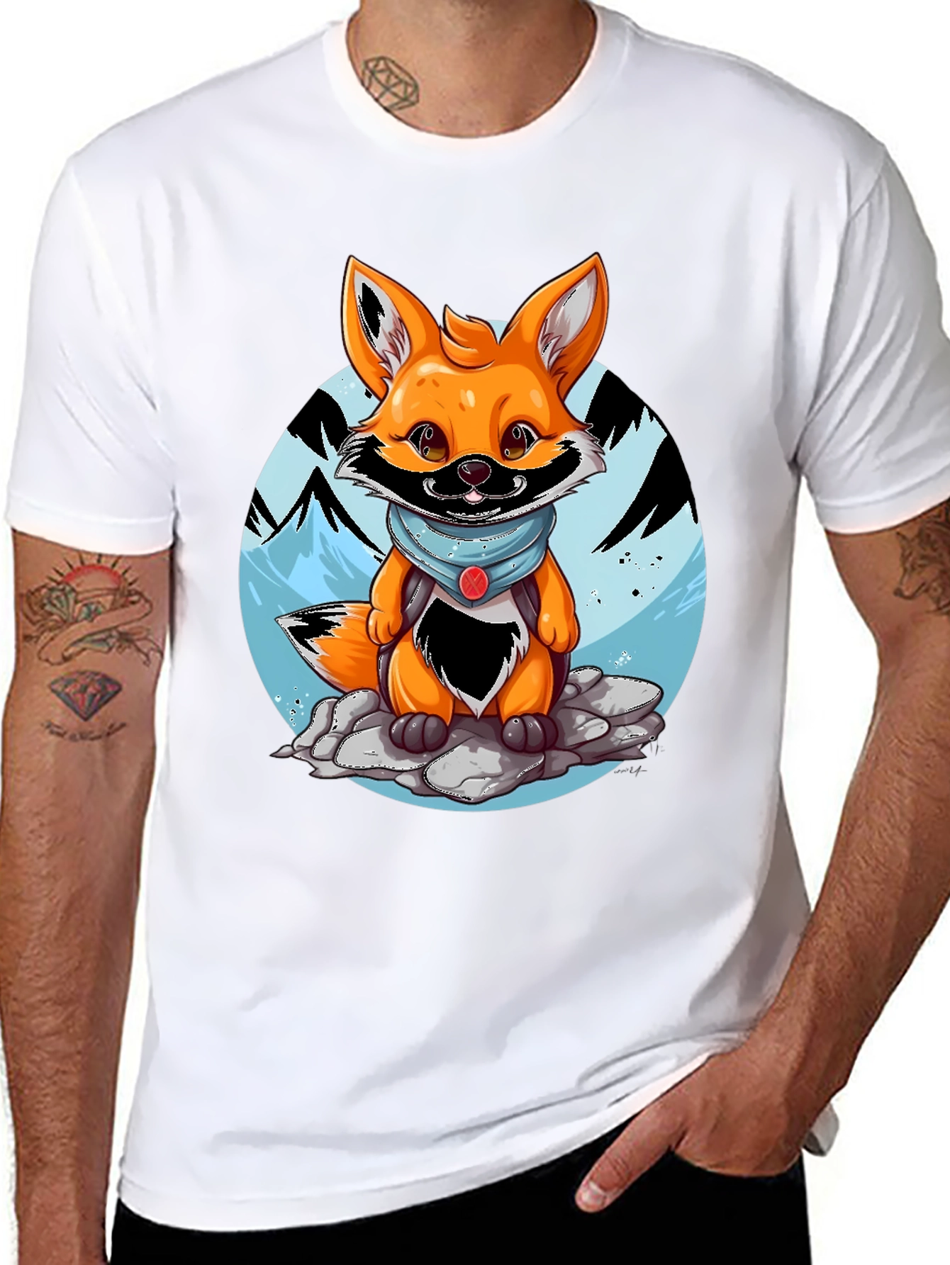 Black Cartoon Fox Graphic Tee - Adventure Ready! view 8