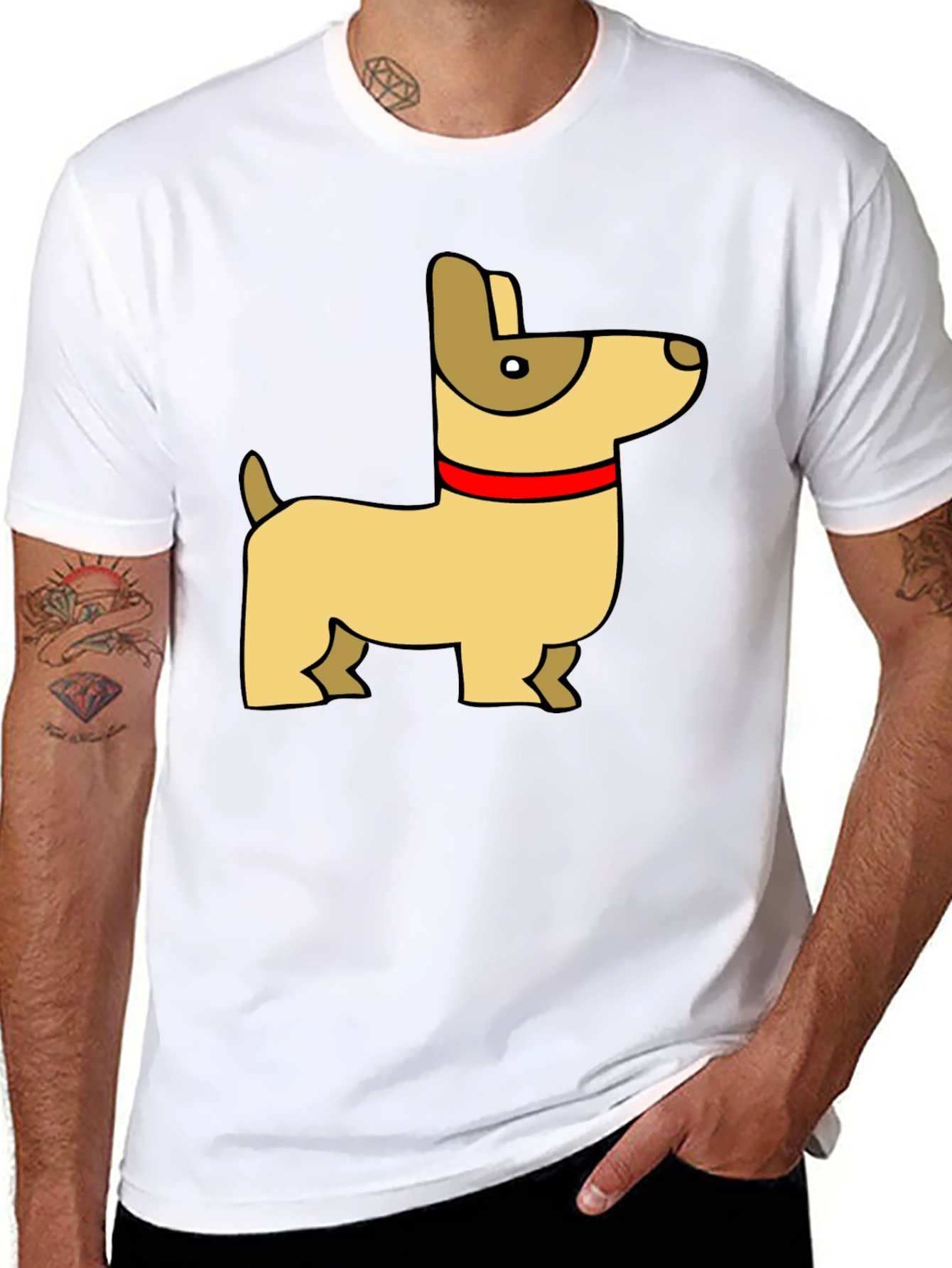 Black Cartoon Dog T-Shirt view 8