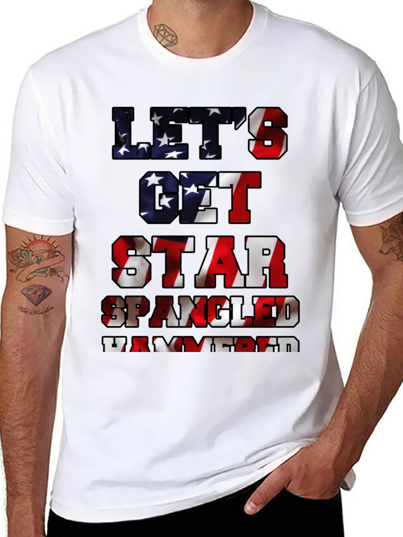 Black Let's Get Star Spangled Hammered Tee view 8