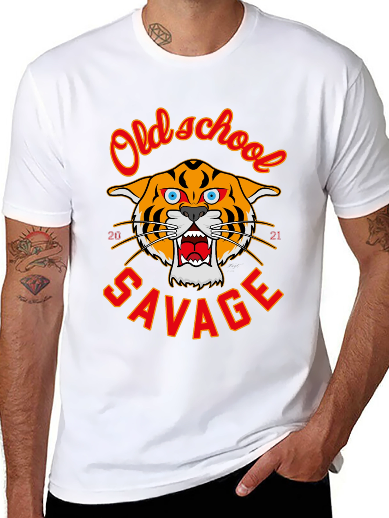 Black Old School Savage Graphic Tee view 8