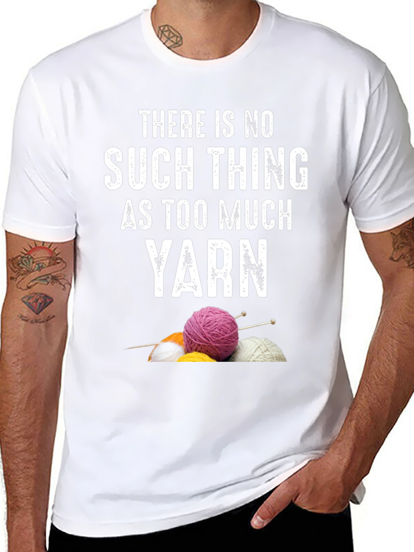 Black Yarn Lover T-Shirt - Knitting & Crochet Gift view 8
