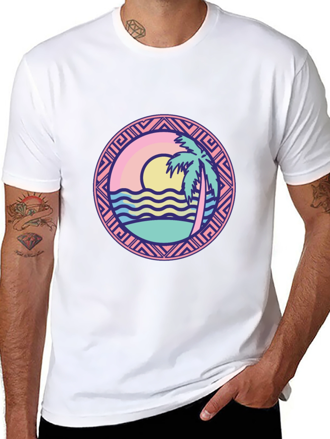 Black Tropical Beach Graphic T-Shirt - Vacation Vibes view 8