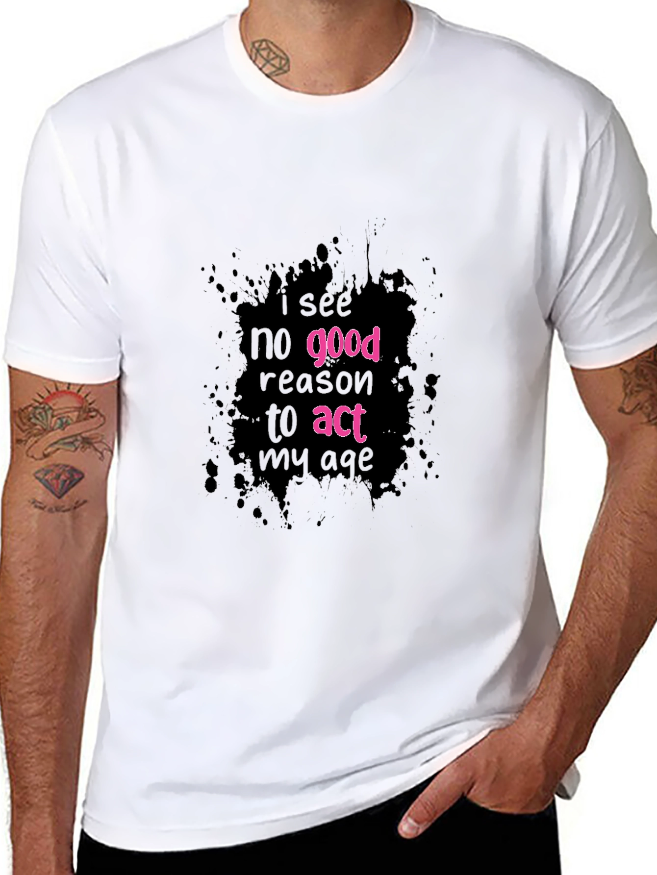 Black Funny 'Act My Age' Graphic Tee view 8
