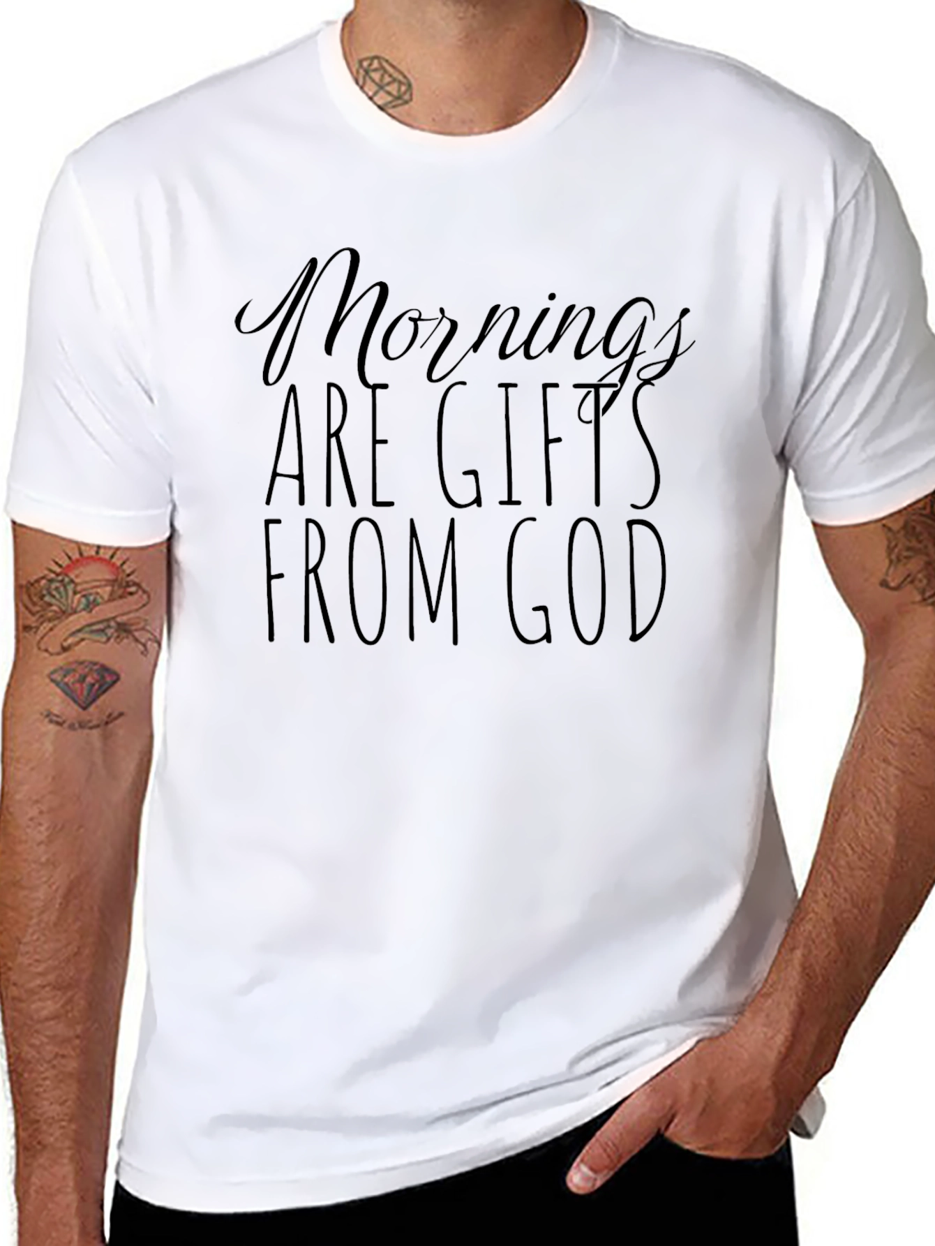 Black Mornings are Gifts from God T-Shirt - Black view 8