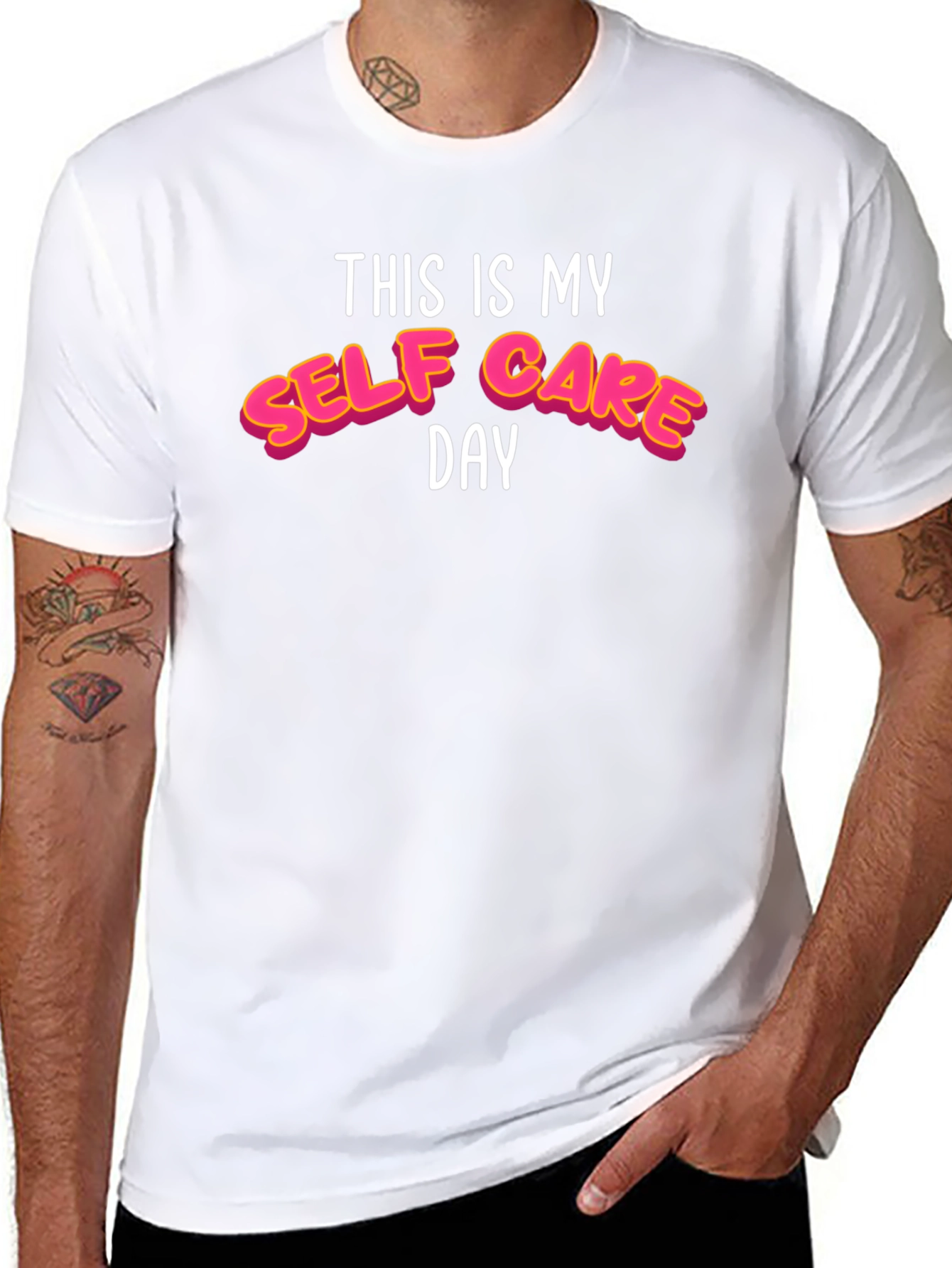 Black Self Care Day T-Shirt - Relax & Recharge view 8