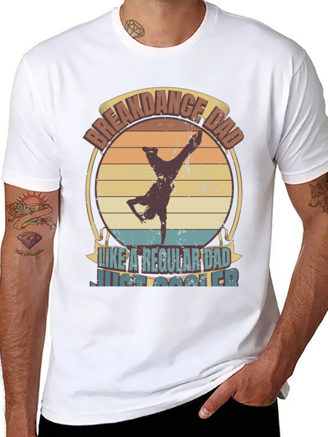 Black Breakdance Dad T-Shirt - Cool Father's Day Tee view 8