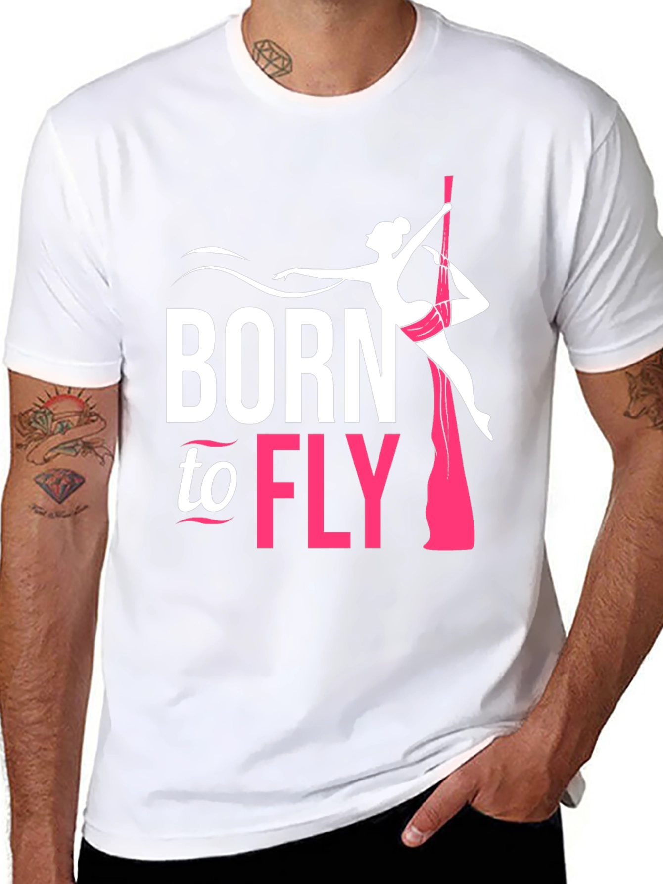 Black Born To Fly Aerial Silk T-Shirt view 8