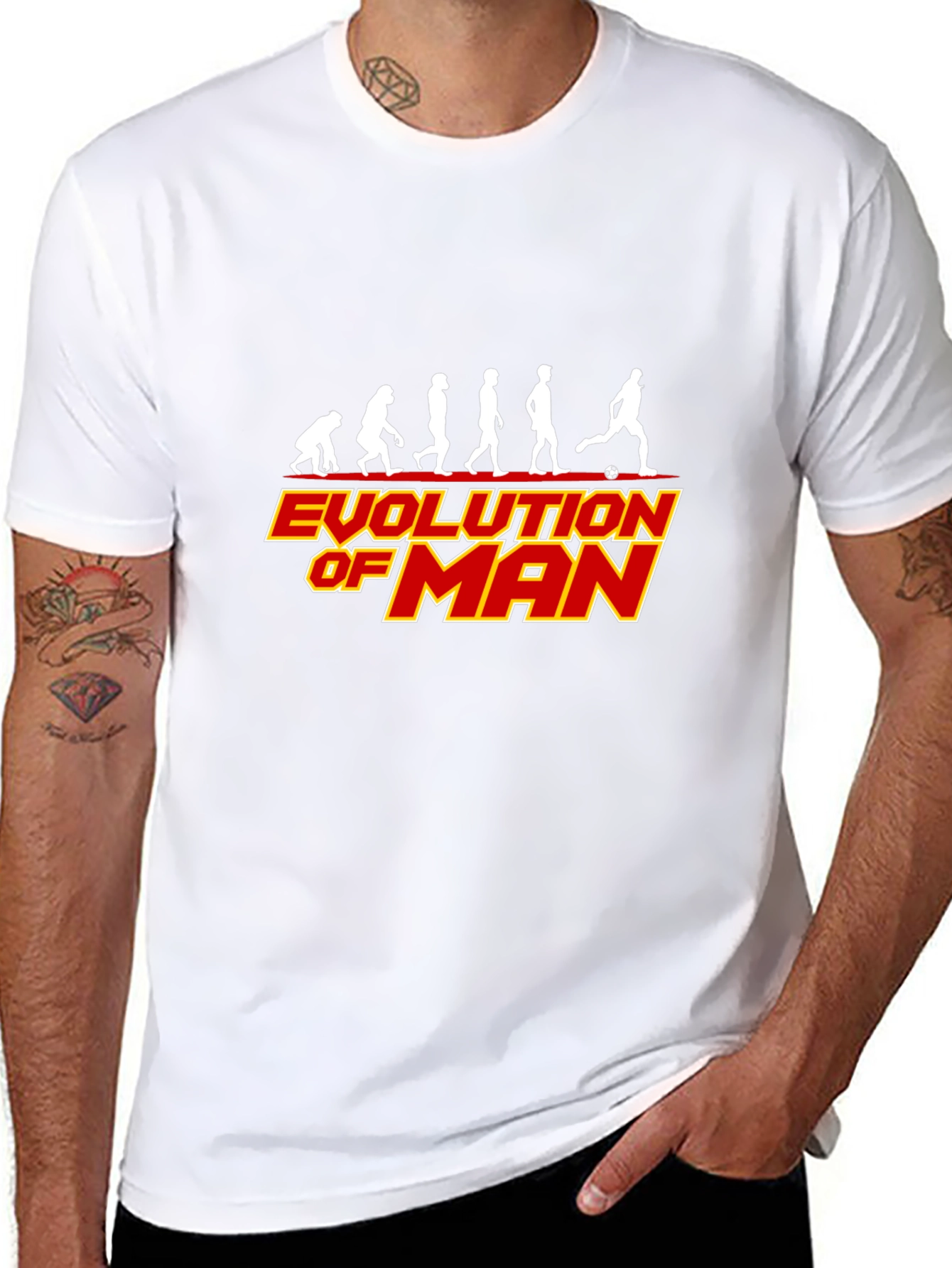 Black Evolution of Man Soccer Black T-Shirt view 8
