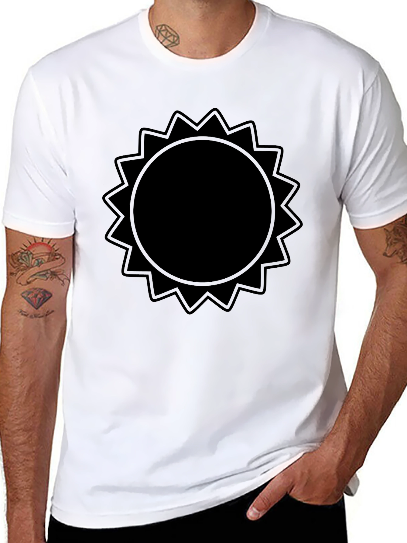 Black Black Sun Graphic Tee - Modern Casual Style view 8