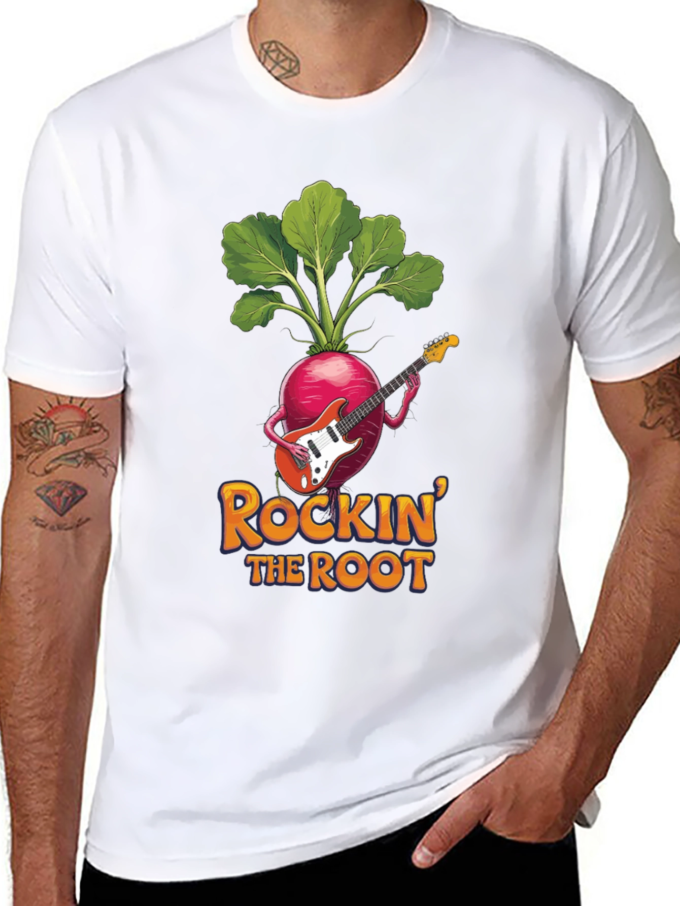 Black Rockin' the Root Graphic T-Shirt view 8