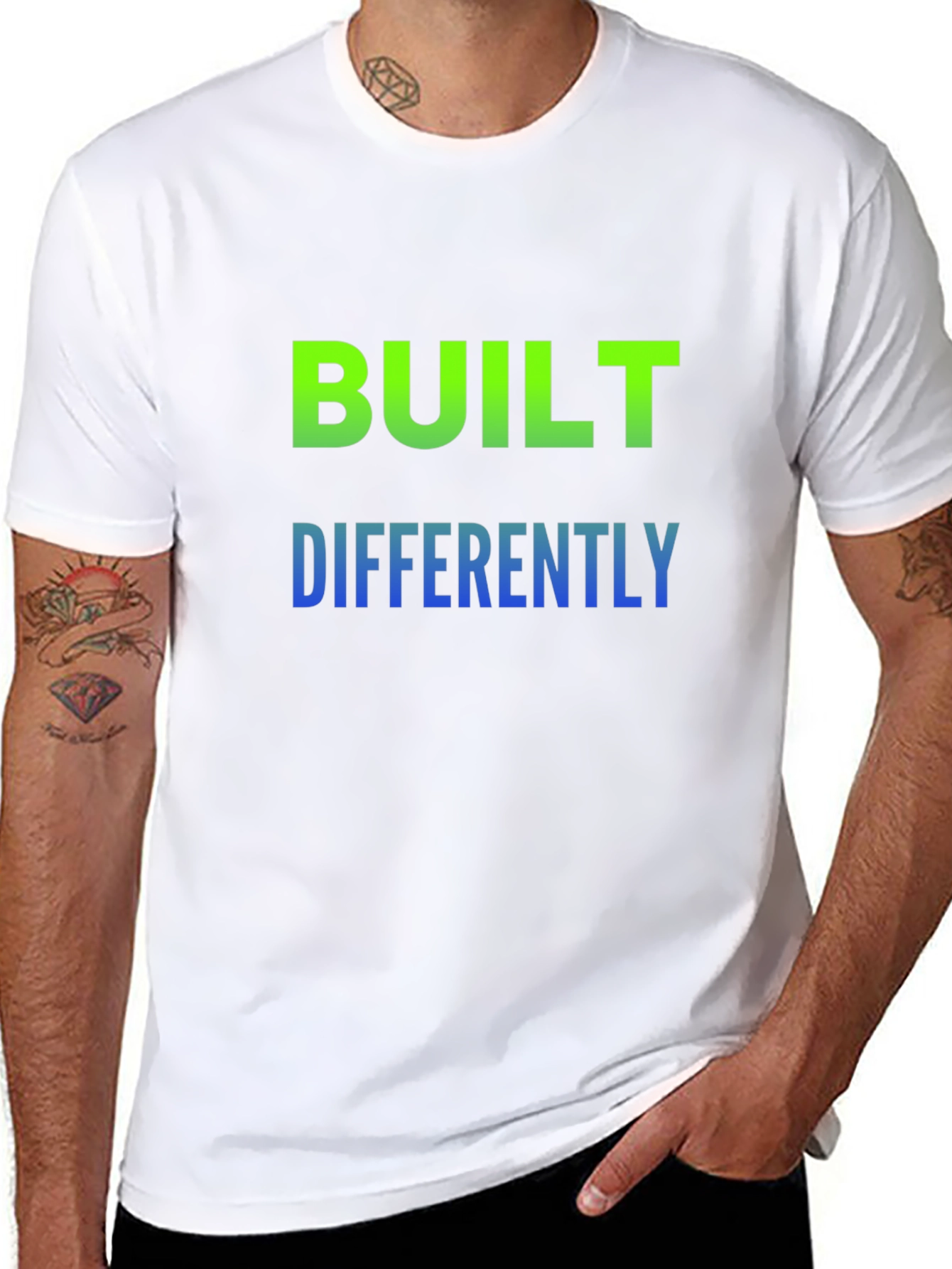 Black Built Differently Graphic Tee - Black Cotton T-Shirt view 8