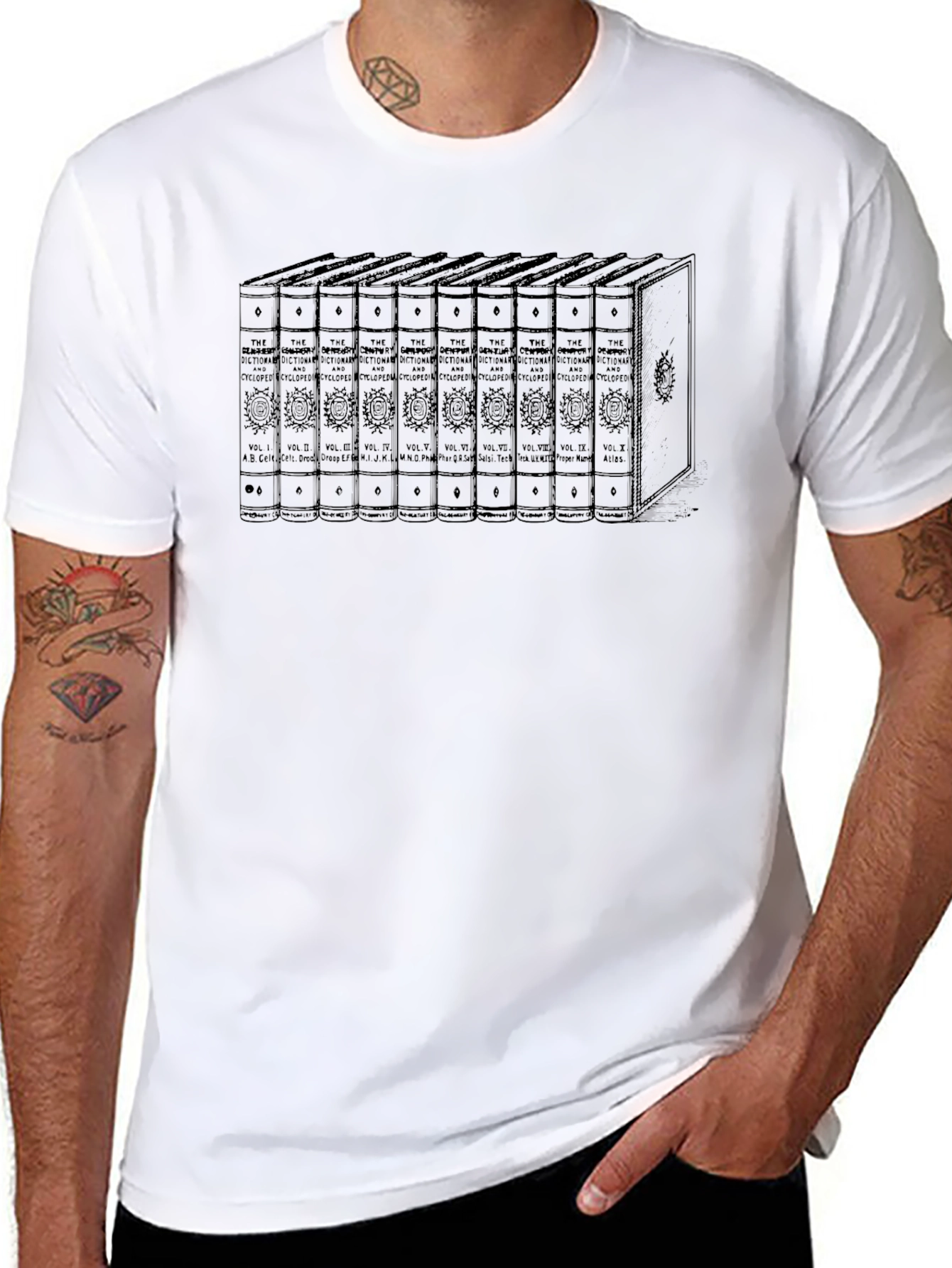 Black Book Shelf T-Shirt - Literary Style view 8