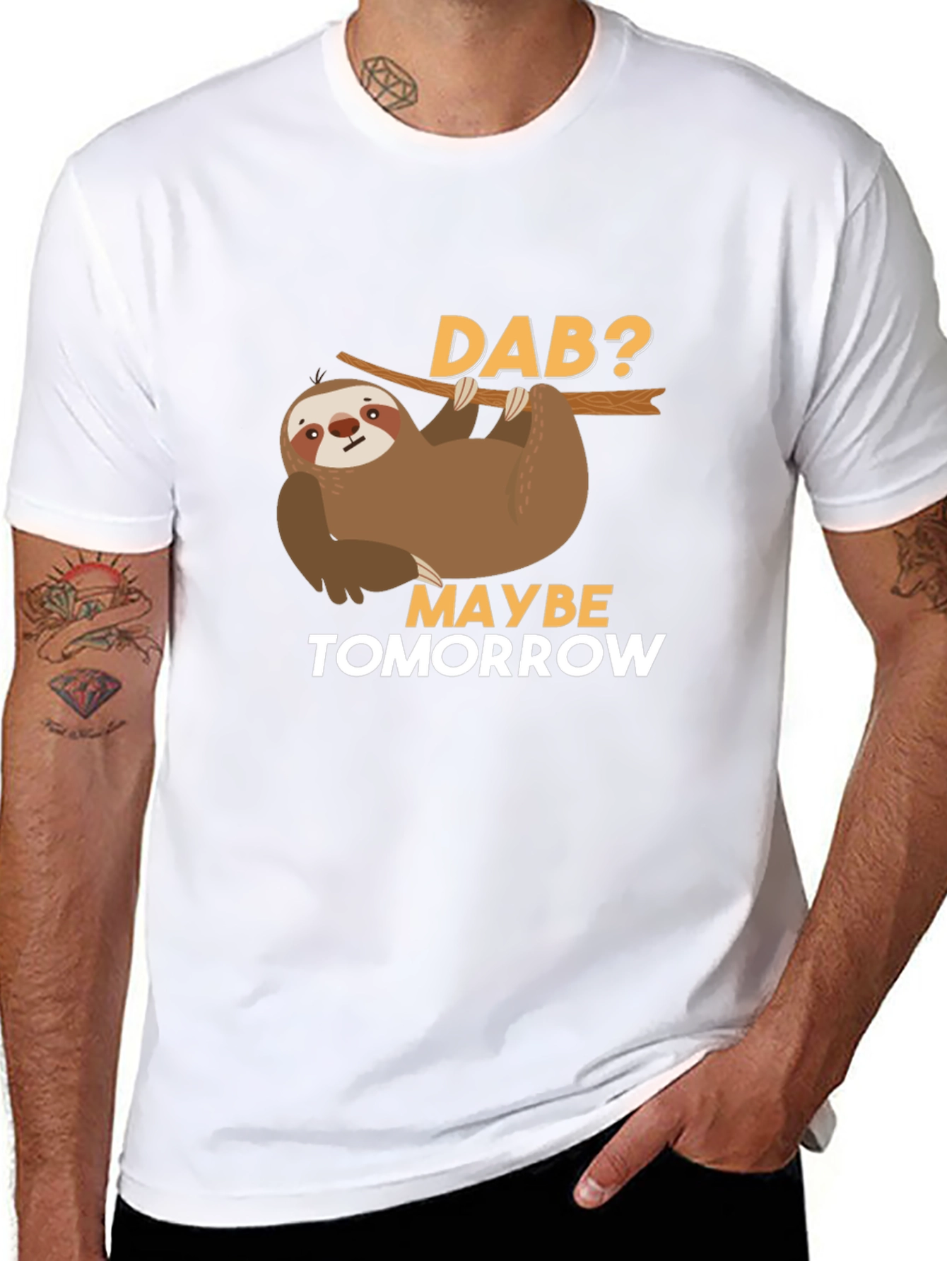 Black Funny Sloth Dab Tomorrow T-Shirt view 8