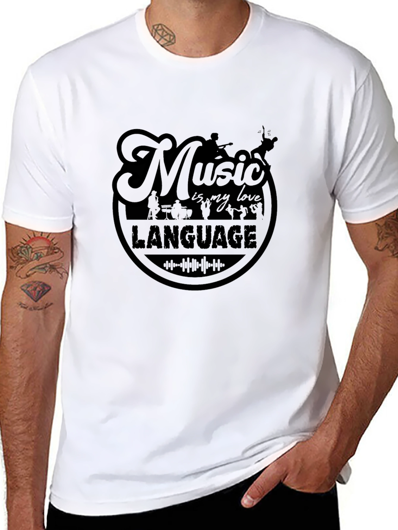 Black Music is My Love Language Graphic Tee - Black view 8